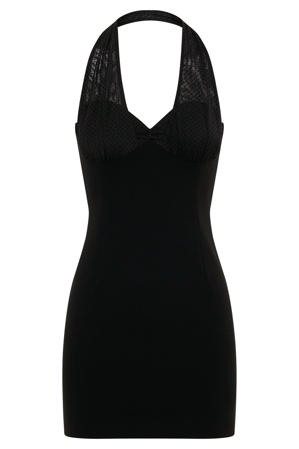 Cressida Crepe Halter Mini Dress - Black