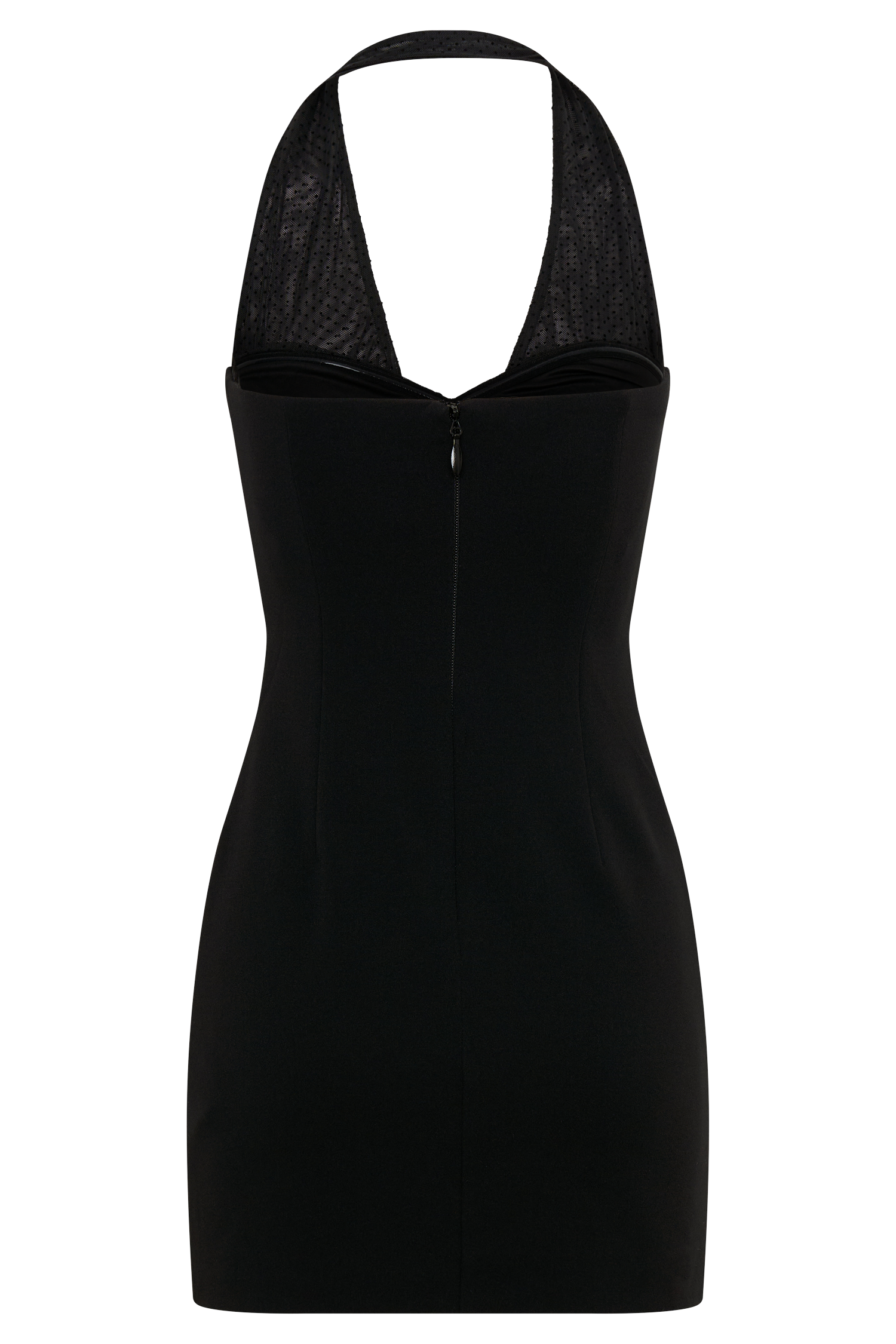 Cressida Crepe Halter Mini Dress - Black
