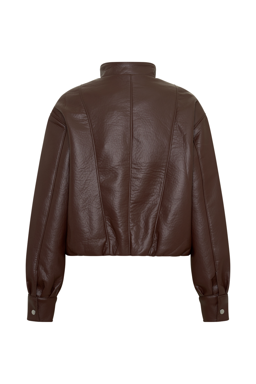 Curtis Faux Leather Bomber Jacket - Dark Chocolate