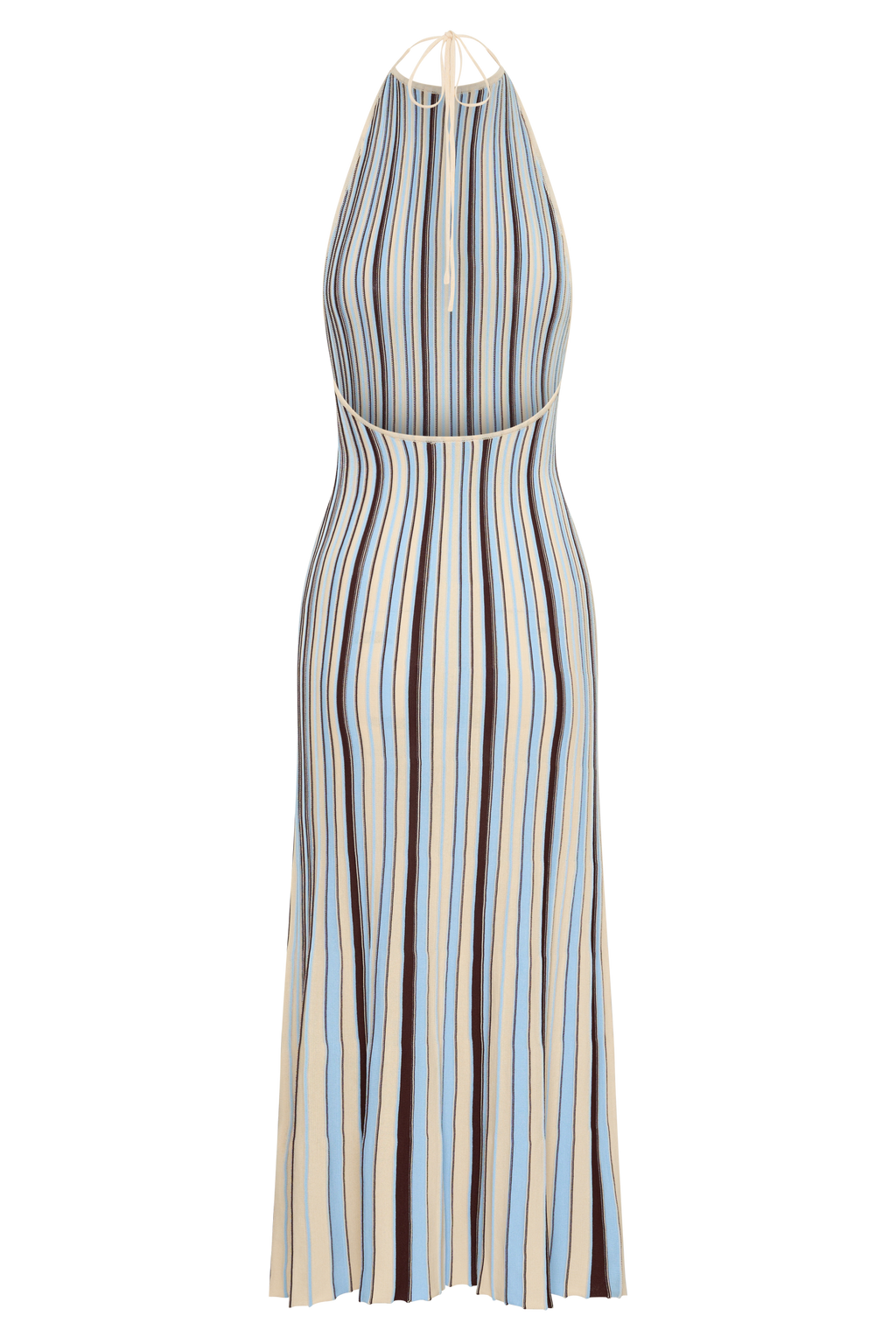 Dalani Halterneck Knit Midi Dress - Blue/Chocolate