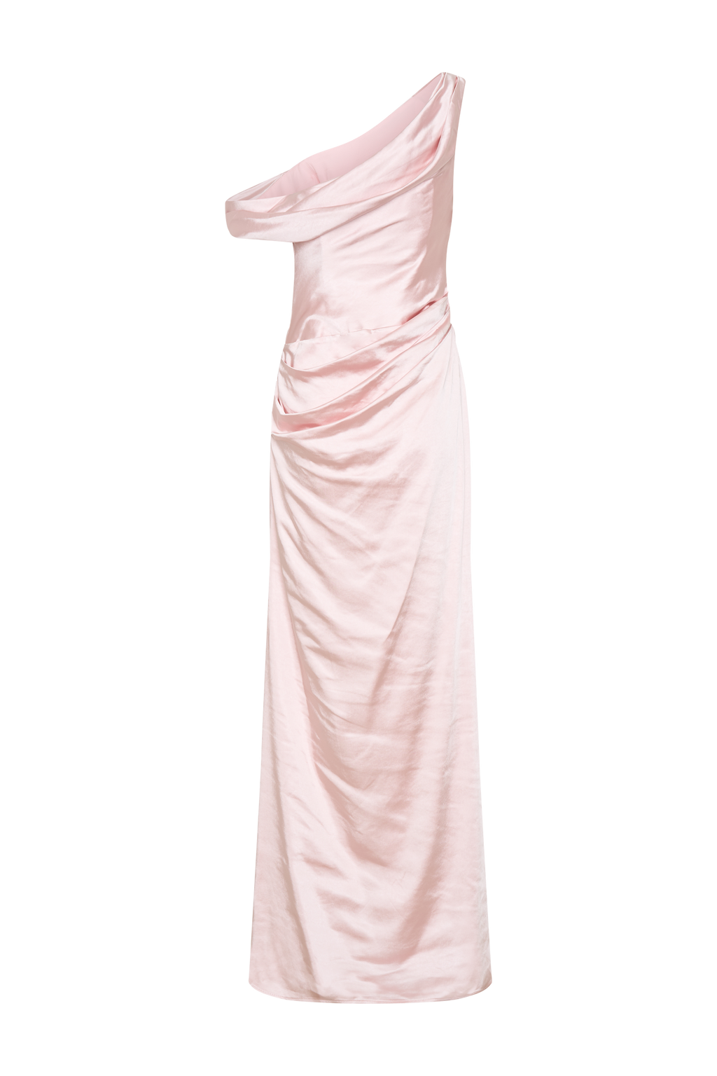 Dalia Off Shoulder Satin Maxi Dress - Soft Pink