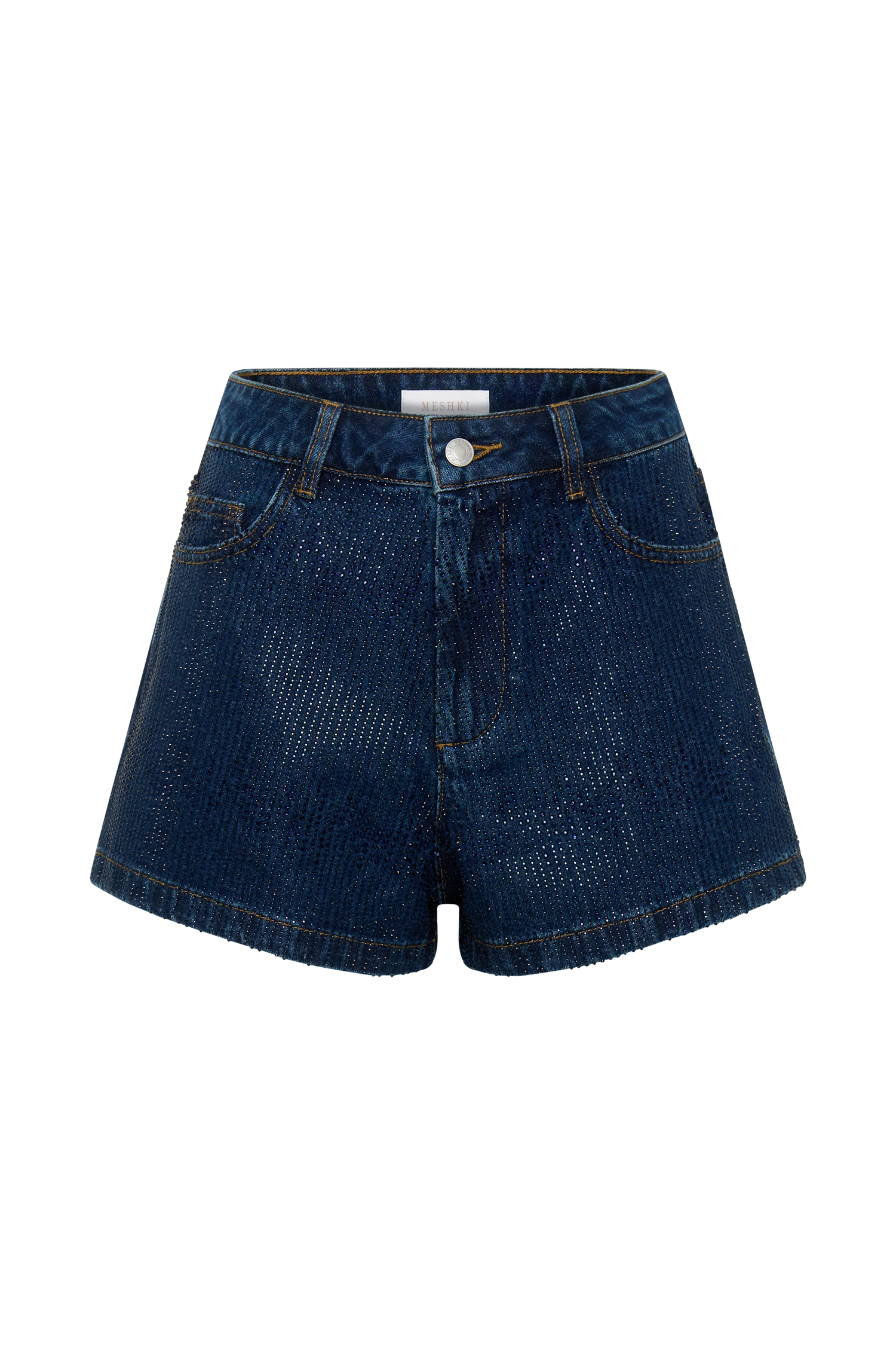 Dan Diamante Denim Shorts - Midnight Blue