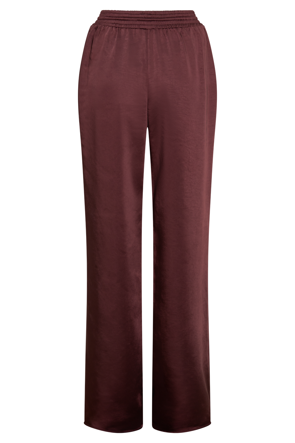 Danica Straight Leg Satin Pants - Mahogany