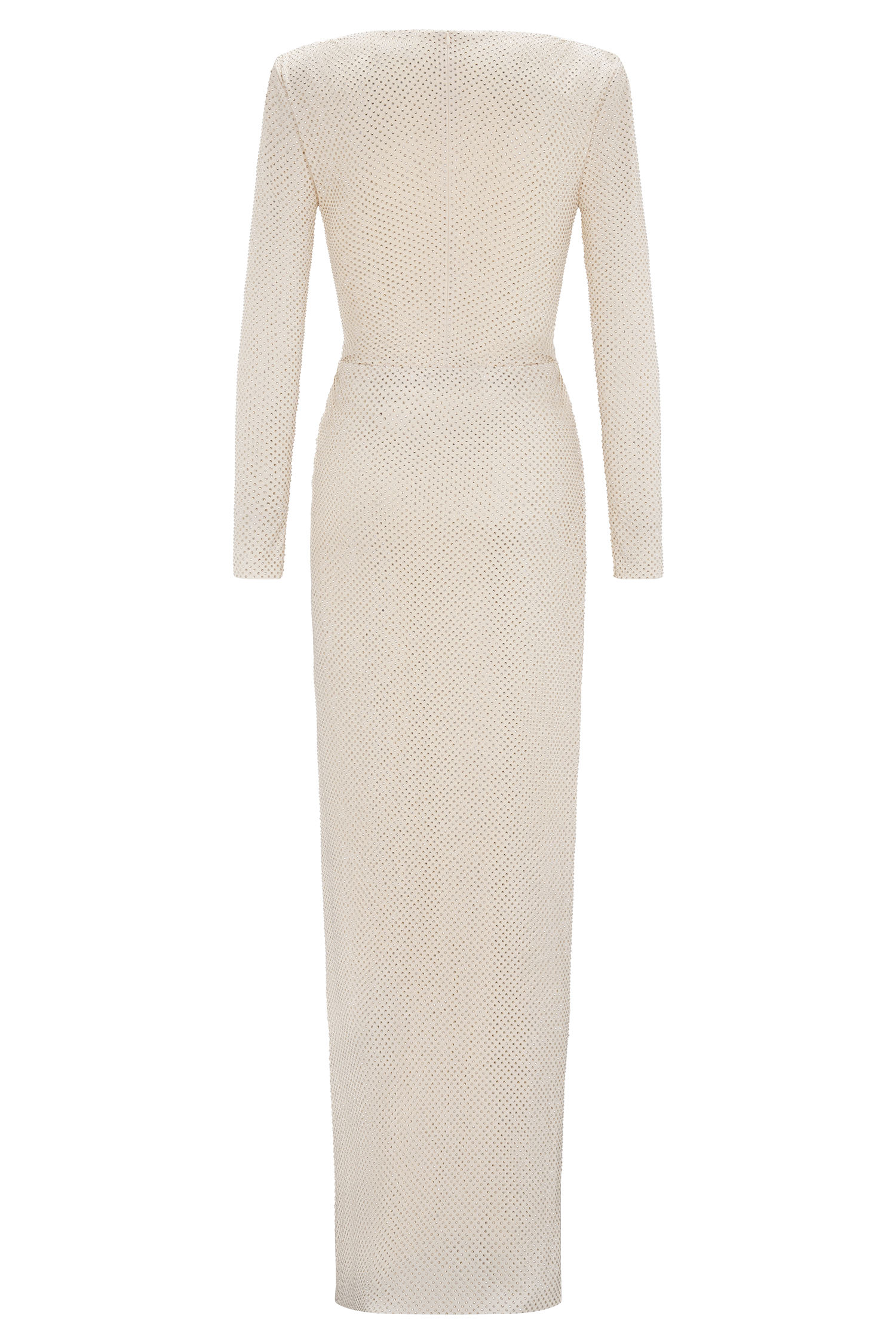 Deanna Long Sleeve Diamante Maxi Dress - Gold