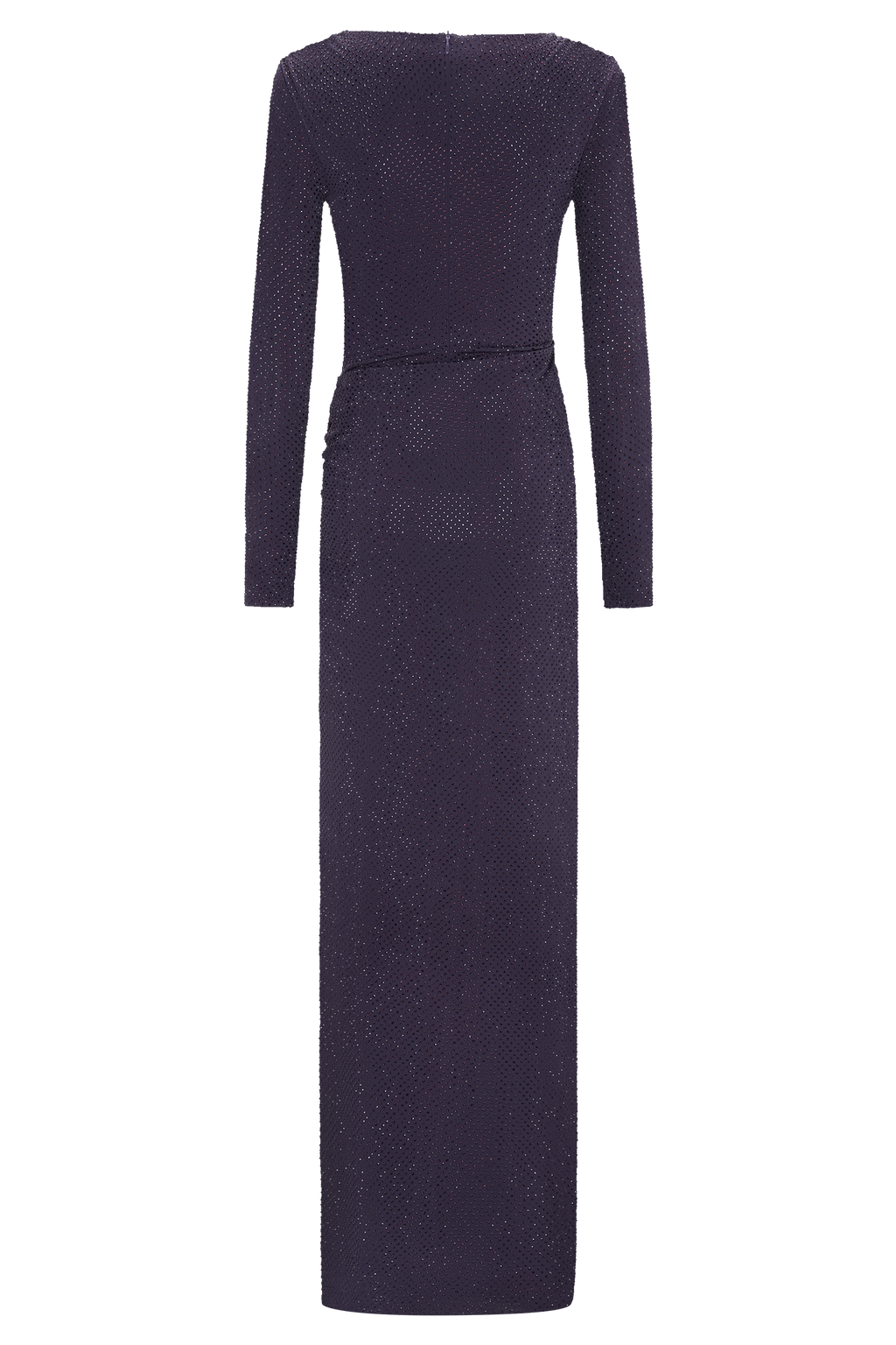 Deanna Long Sleeve Diamante Maxi Dress - Purple