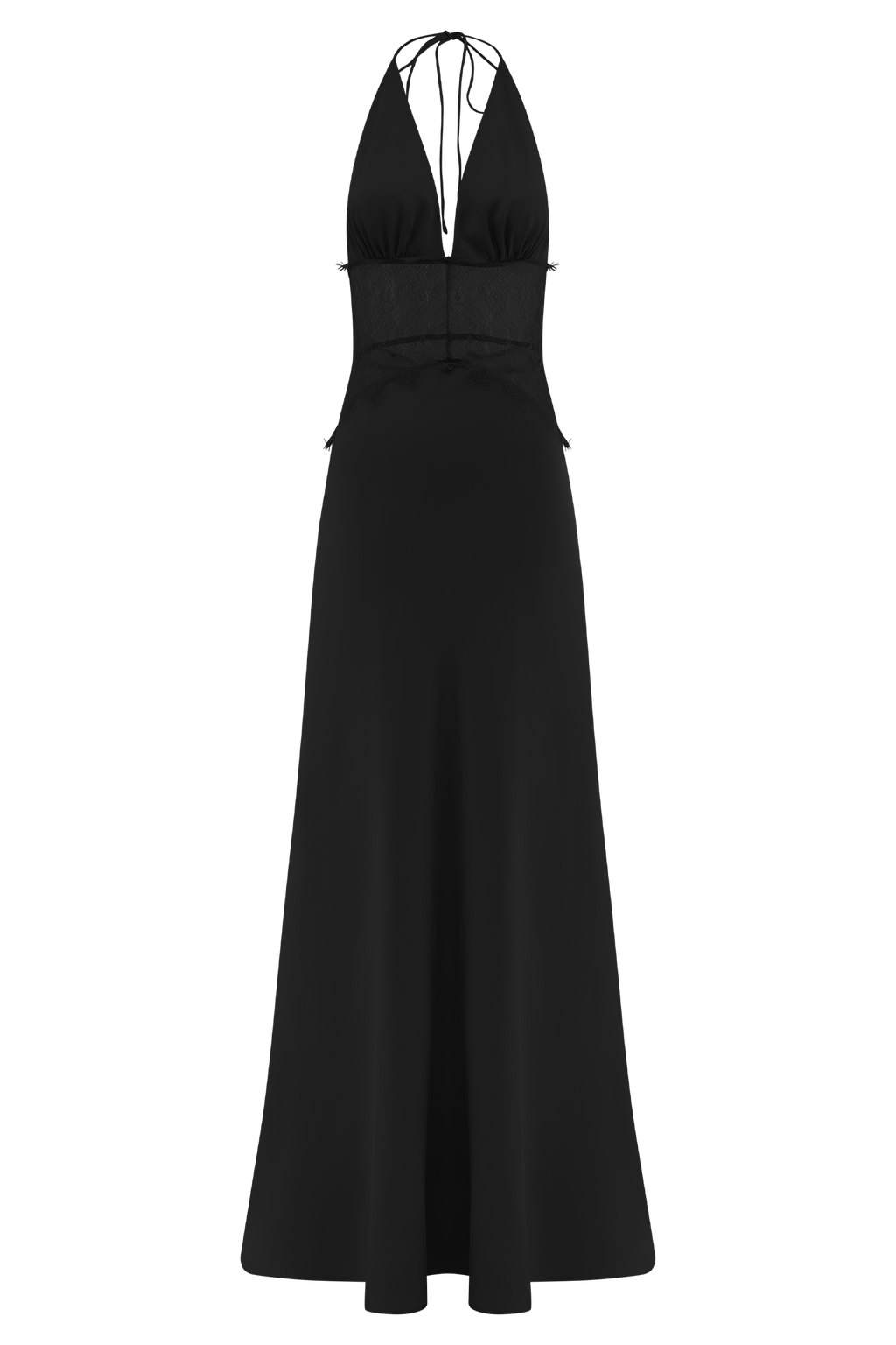 Dinah Lace And Satin Maxi Dress - Black