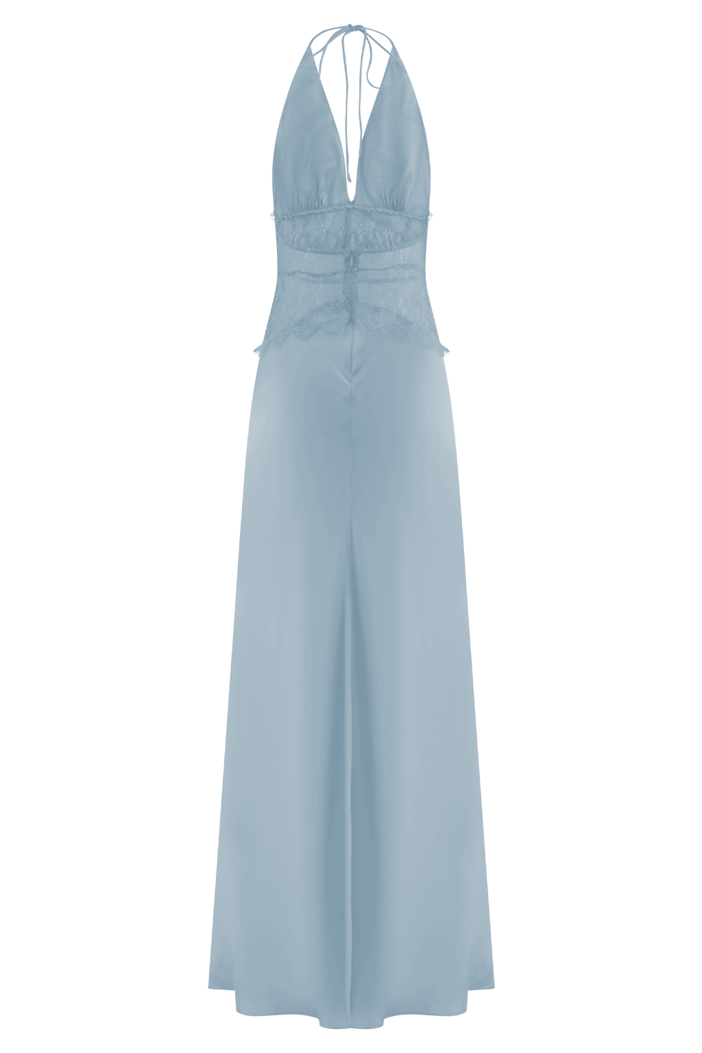 Dinah Lace And Satin Maxi Dress - Cornflower Blue