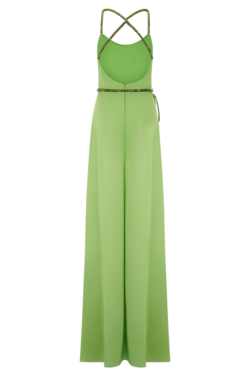Elaine Chiffon Beaded Maxi Dress - Green