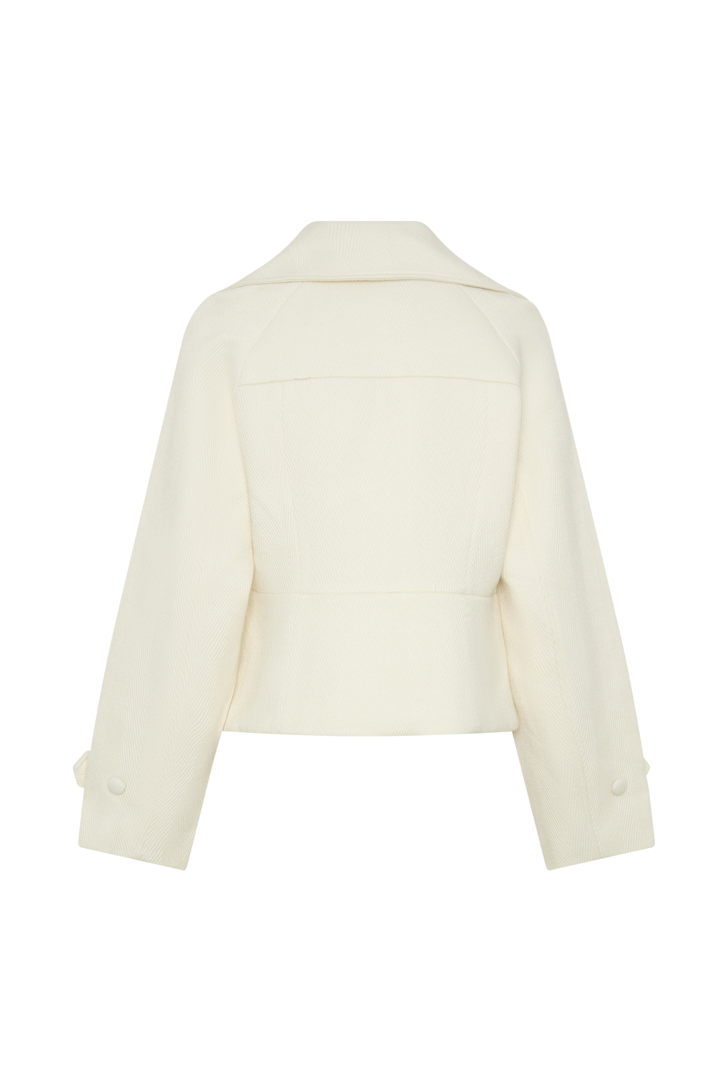 Elara Cropped Collared Jacket - Ivory
