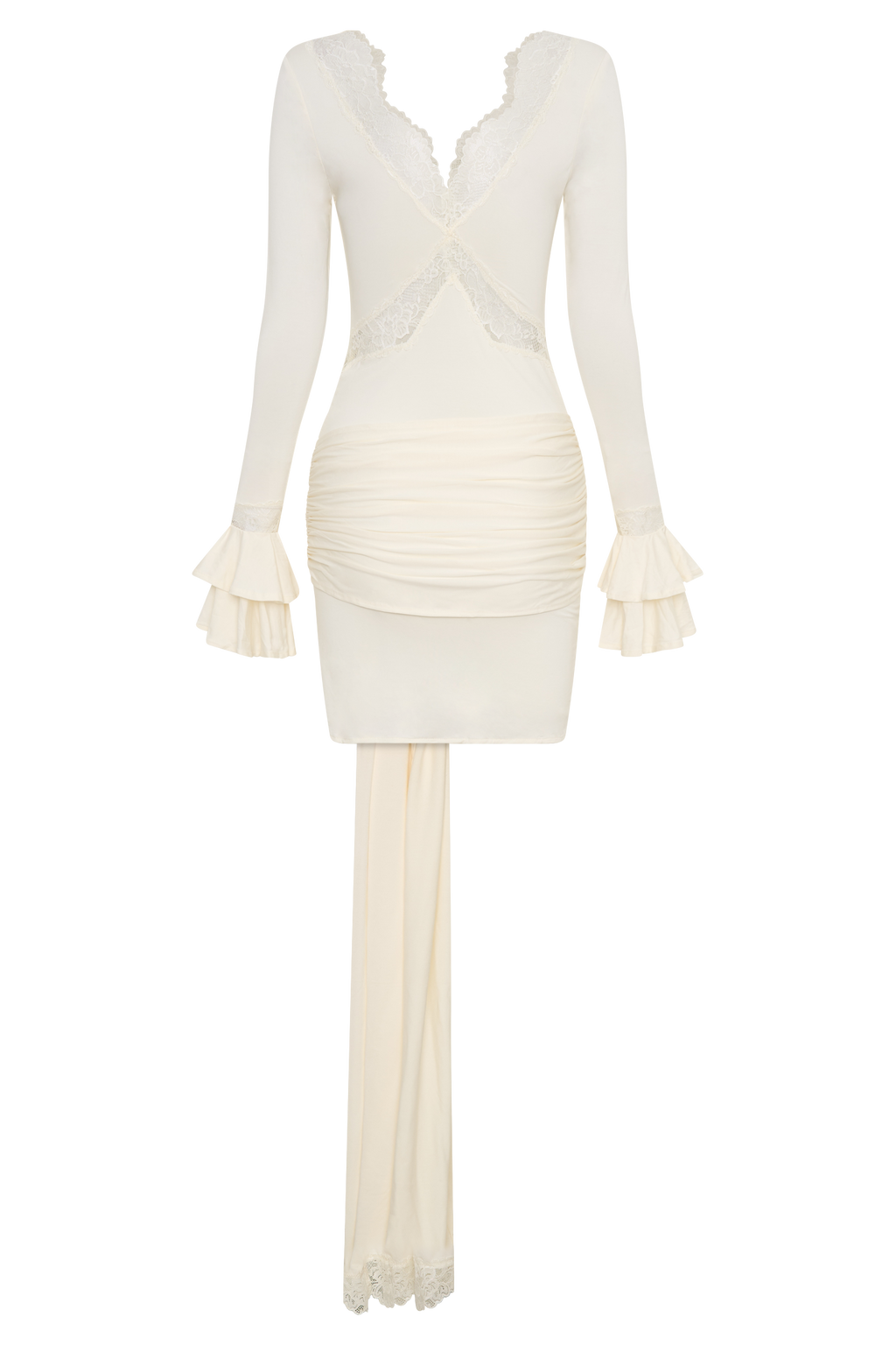 Electra Slinky Lace Mini Dress - Ivory