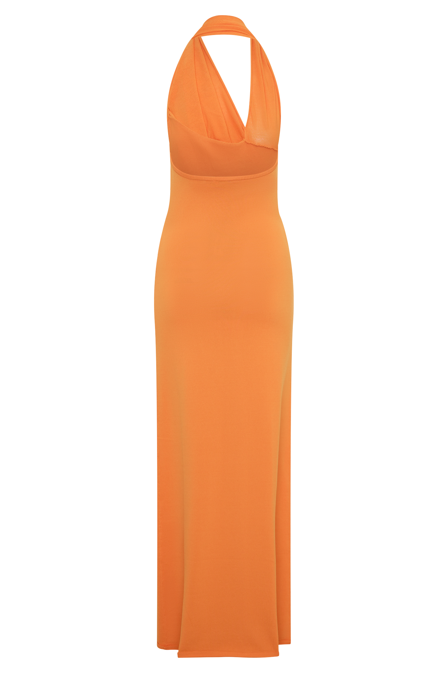 Elma Halter Knit Maxi Dress - Orange