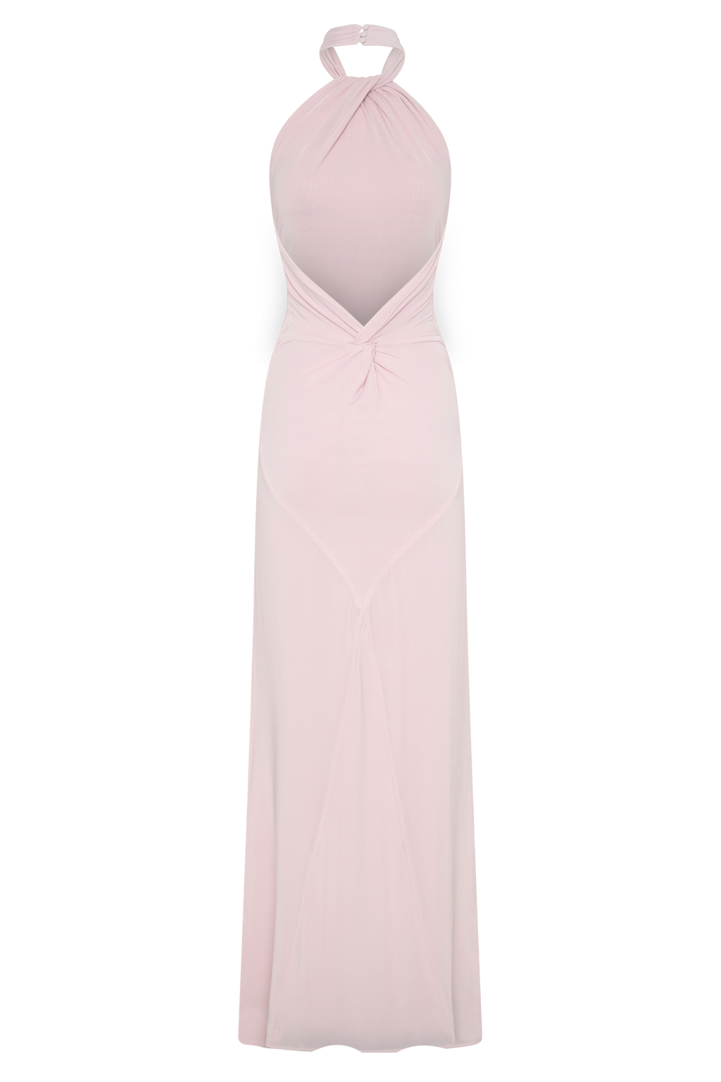 Elyna Slinky Halter Maxi Dress - Pale Pink