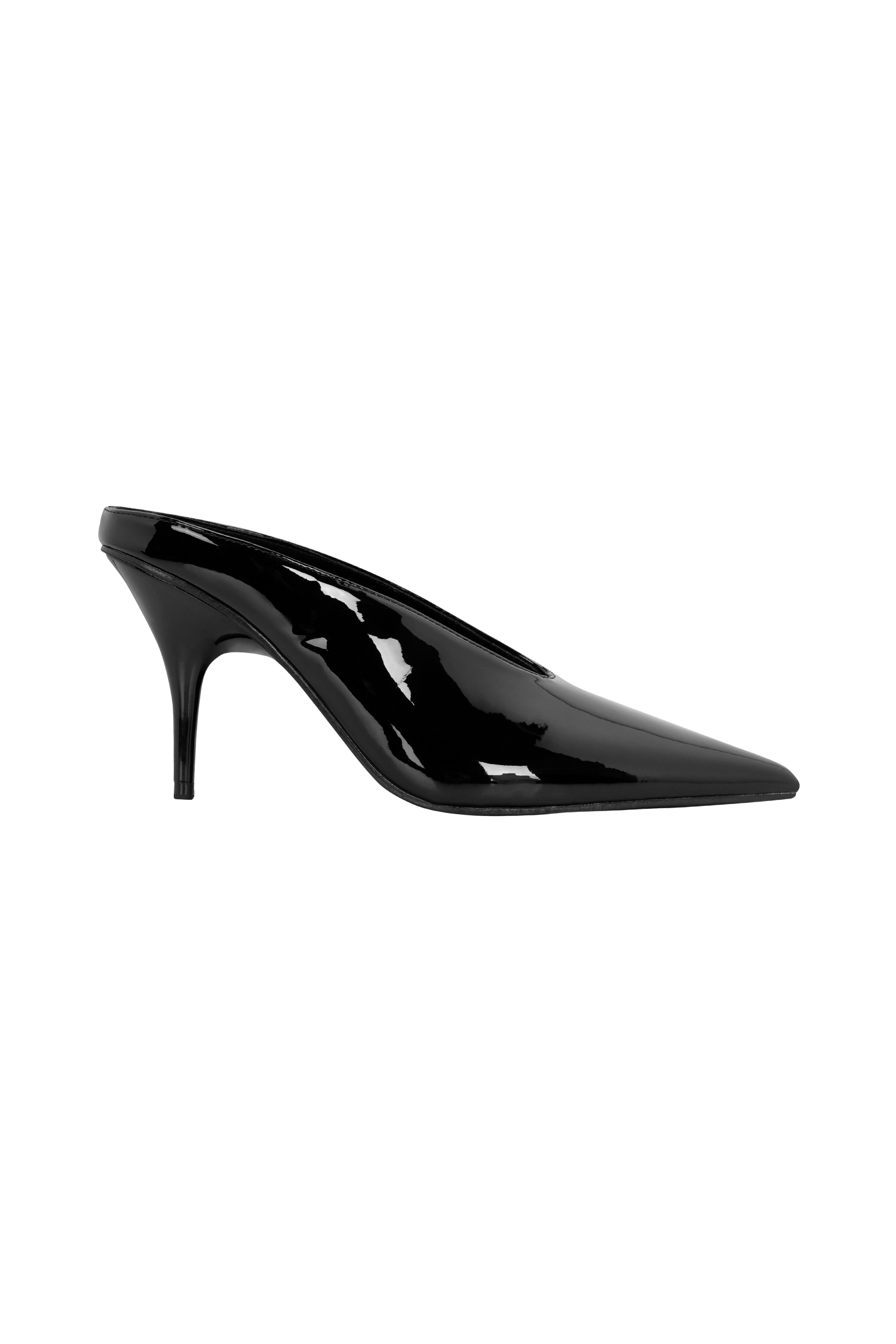 Emerson Patent Faux Leather Point Heel - Black