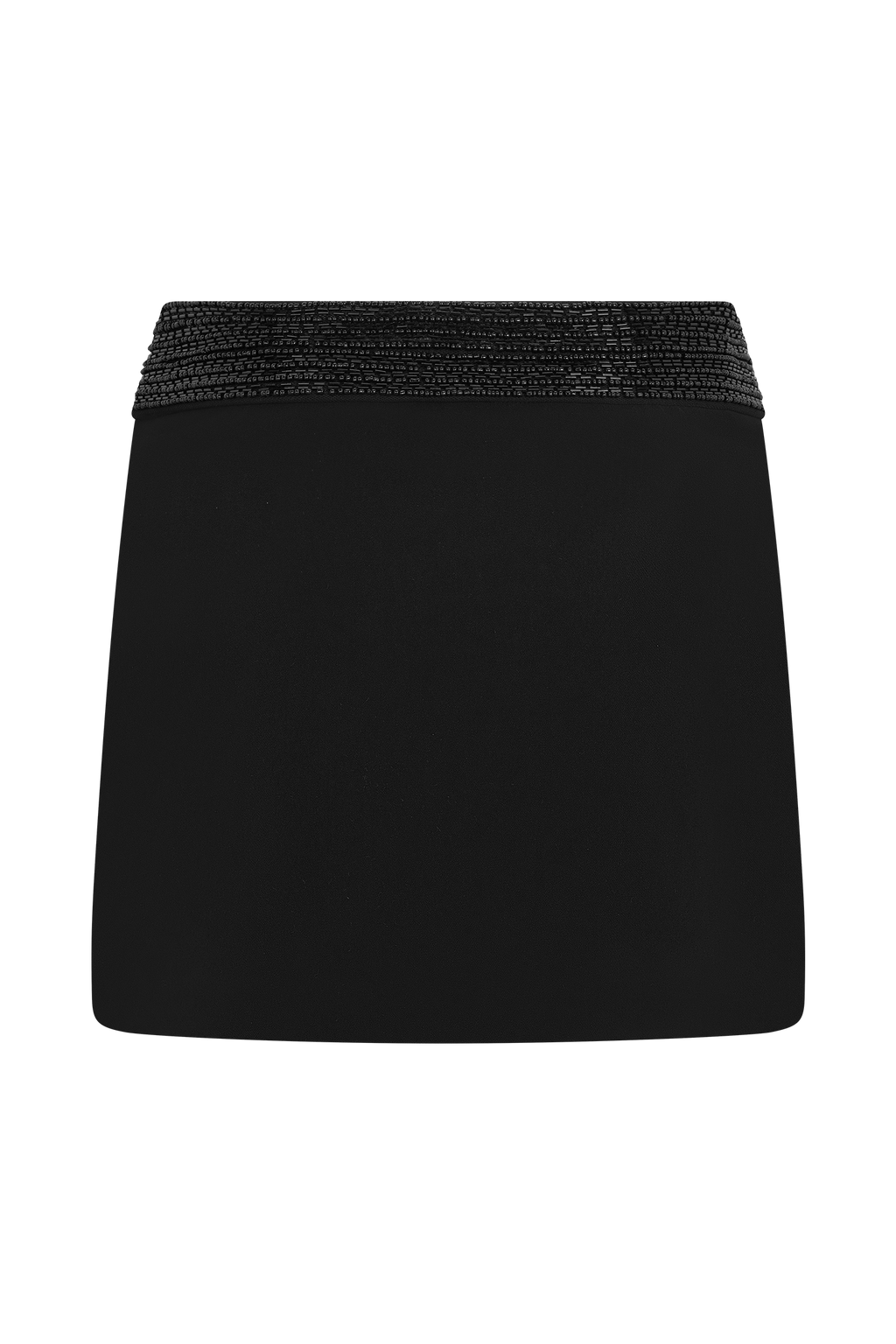 Emilia Beaded Waistband Mini Skirt - Black