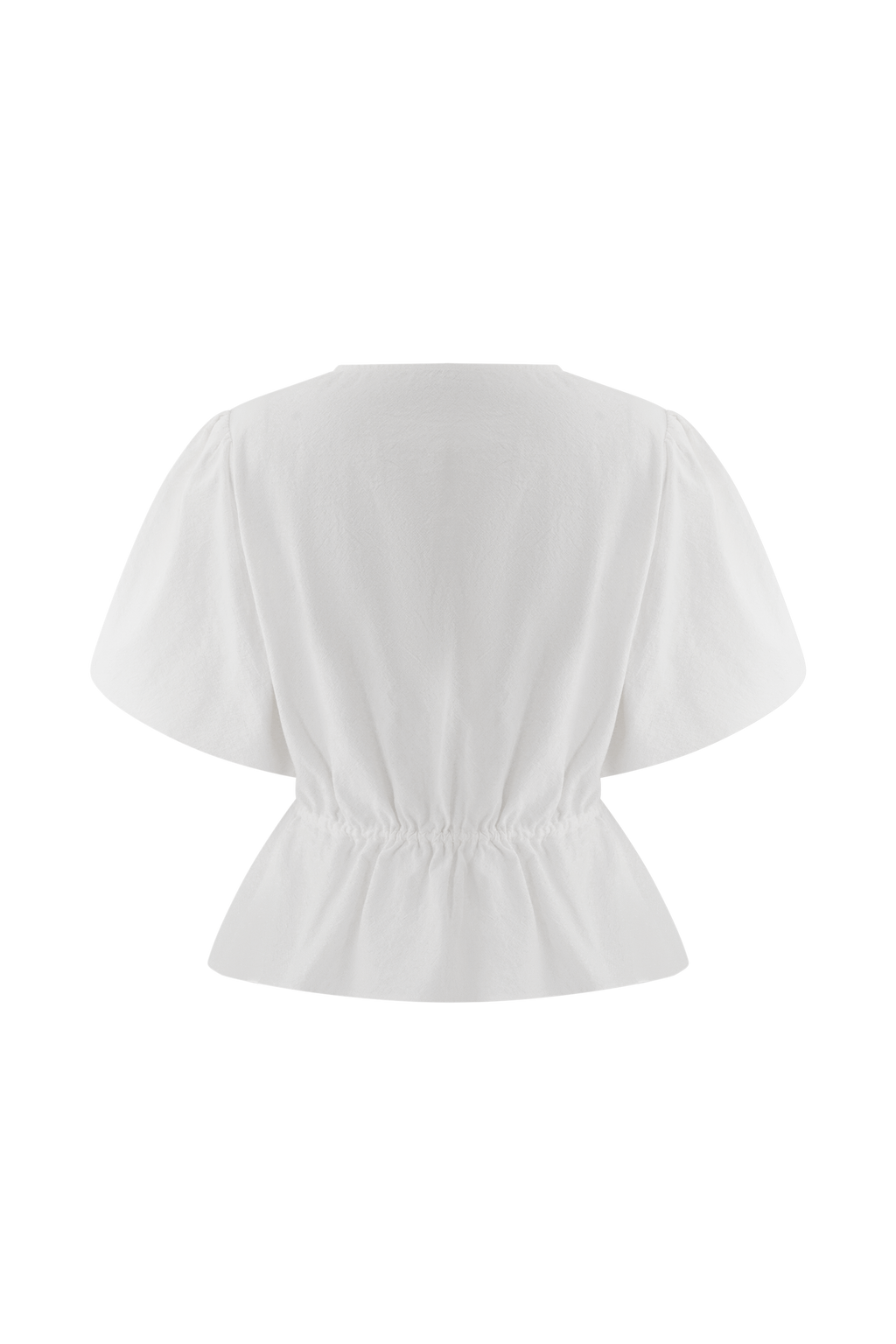Emilie Puff Sleeve Cotton Top - White