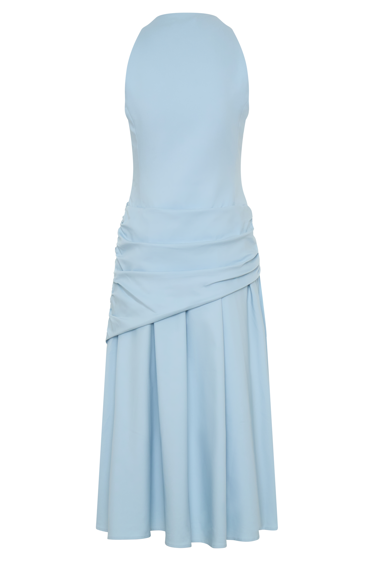 Emily Wrapped Waist Midi Dress - Sky Blue