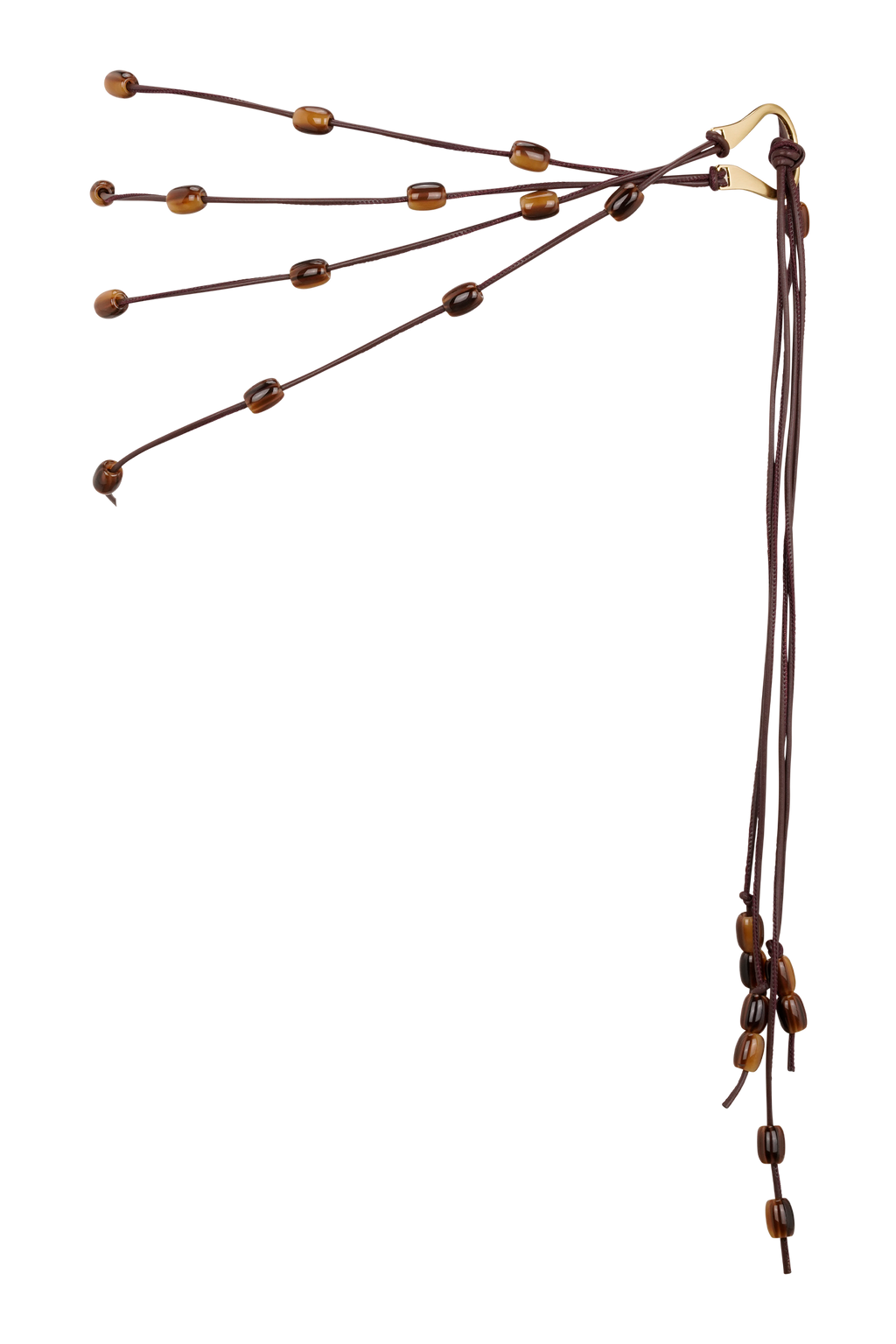 Enid Faux Leather Beaded Belt - Chocolate