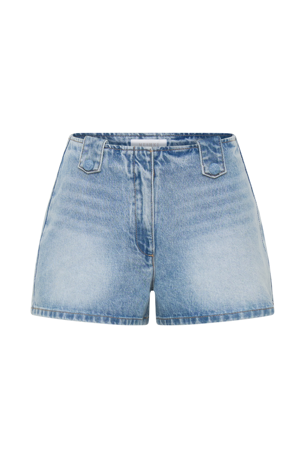 Erin Mid Rise Denim Shorts - Washed Light Blue