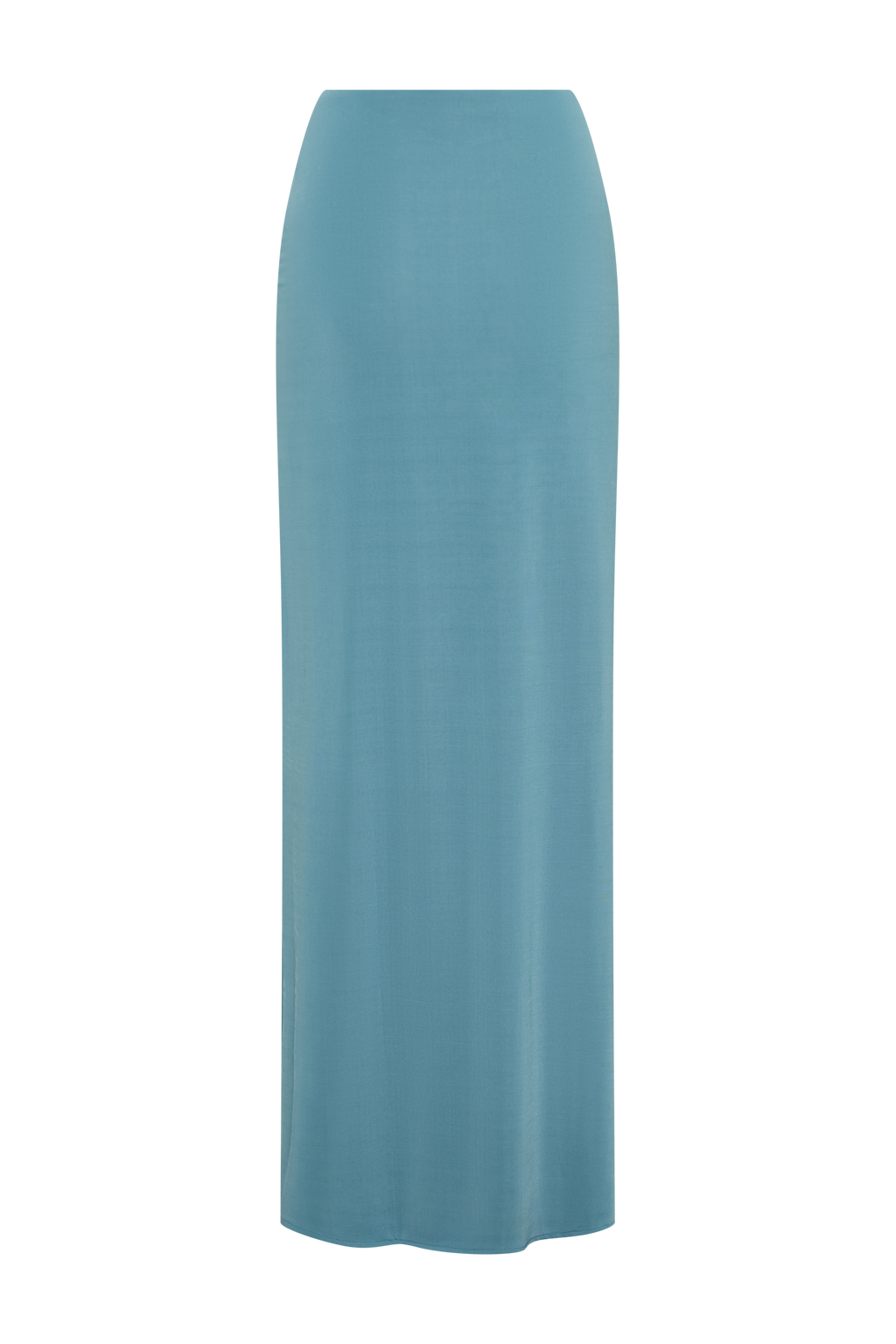 Erina Slinky Ruched Maxi Skirt With Hardware - Teal