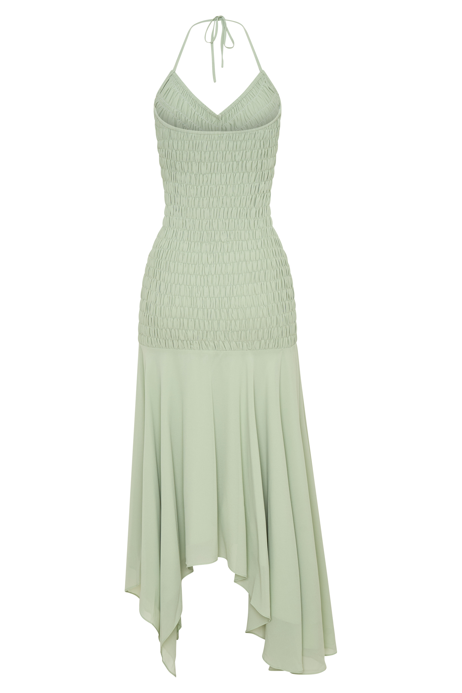 Evelyn Shirred Chiffon Maxi Dress - Sage