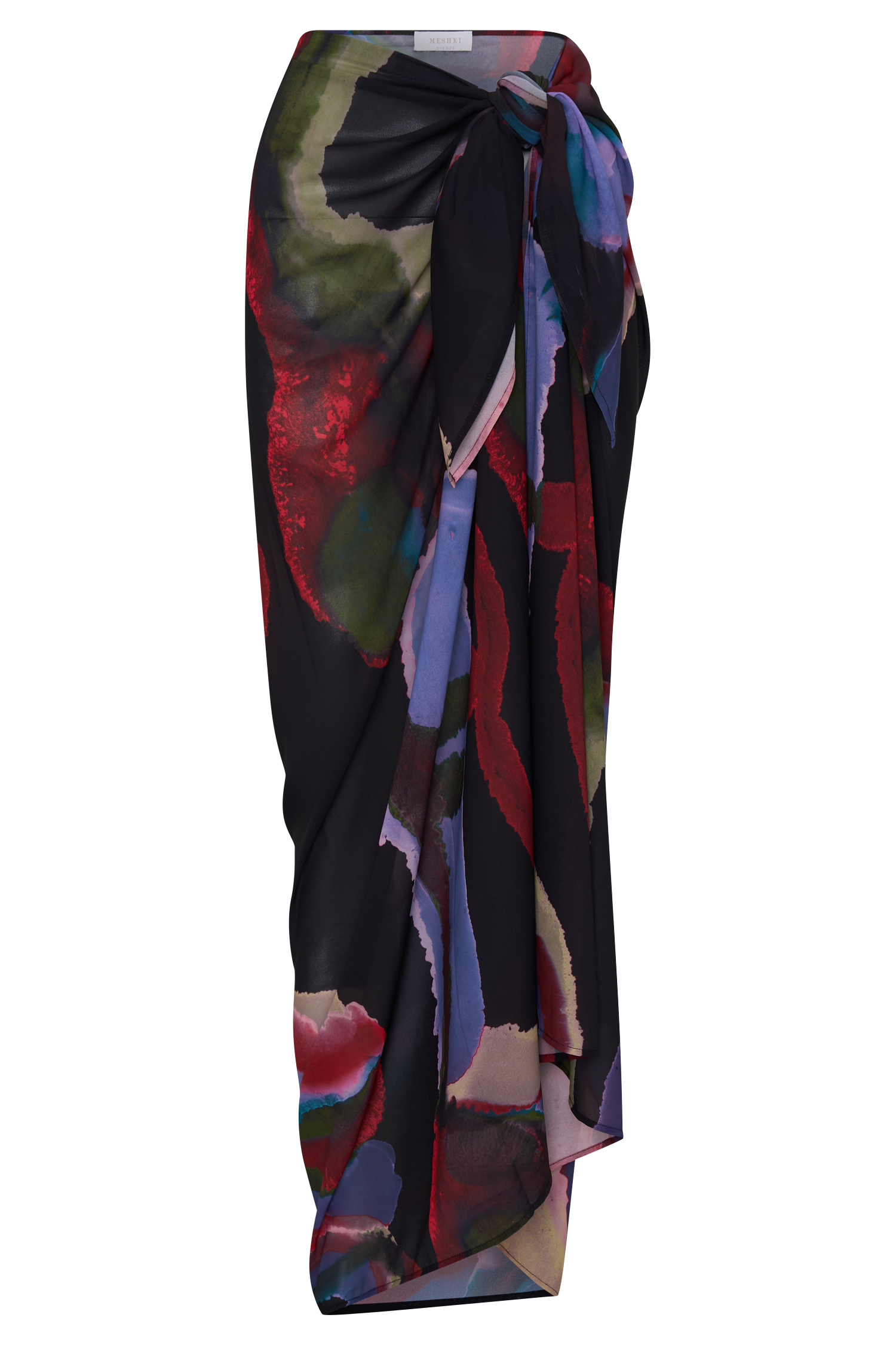 Evie Chiffon Sarong - Multi Fluid Reverie Print