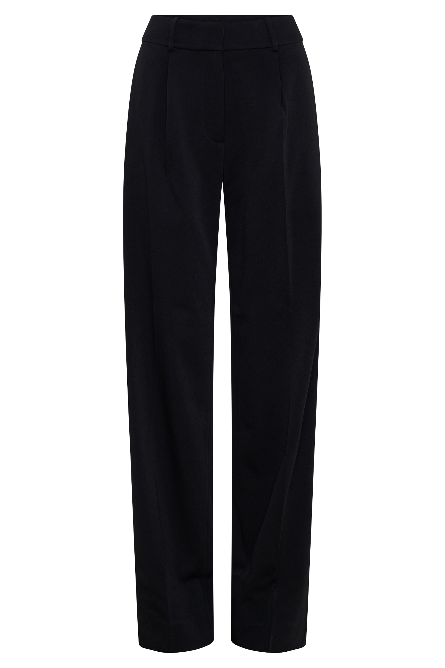 Fatima Satin Straight Leg Pant - Black