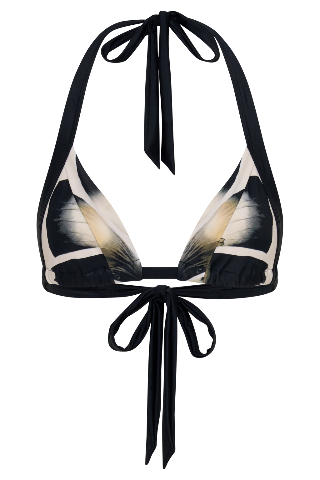 Fern Triangle Bikini Top - Ivory Oversized Floral Print