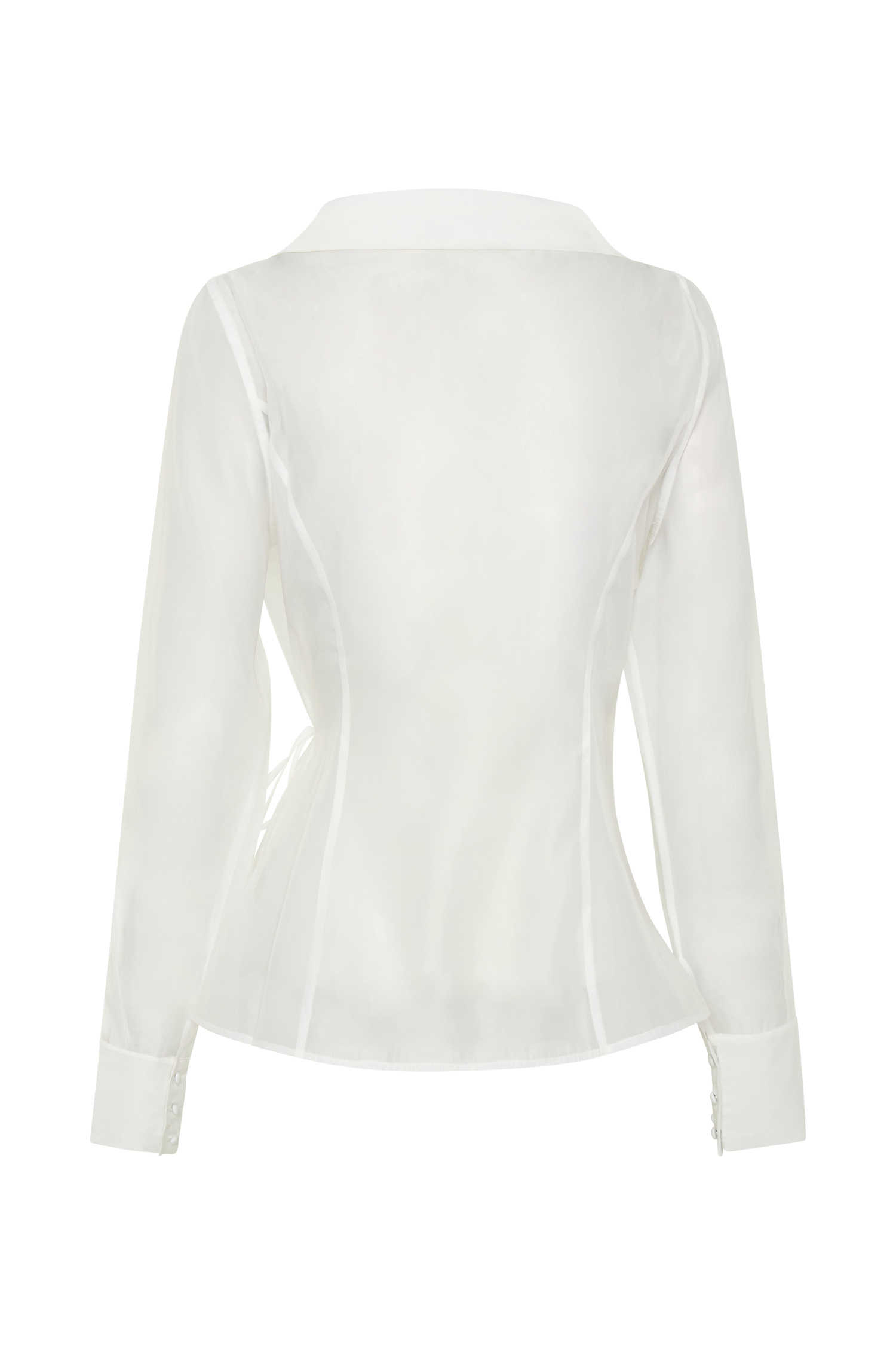 Frankie Organza Cross Over Shirt - White