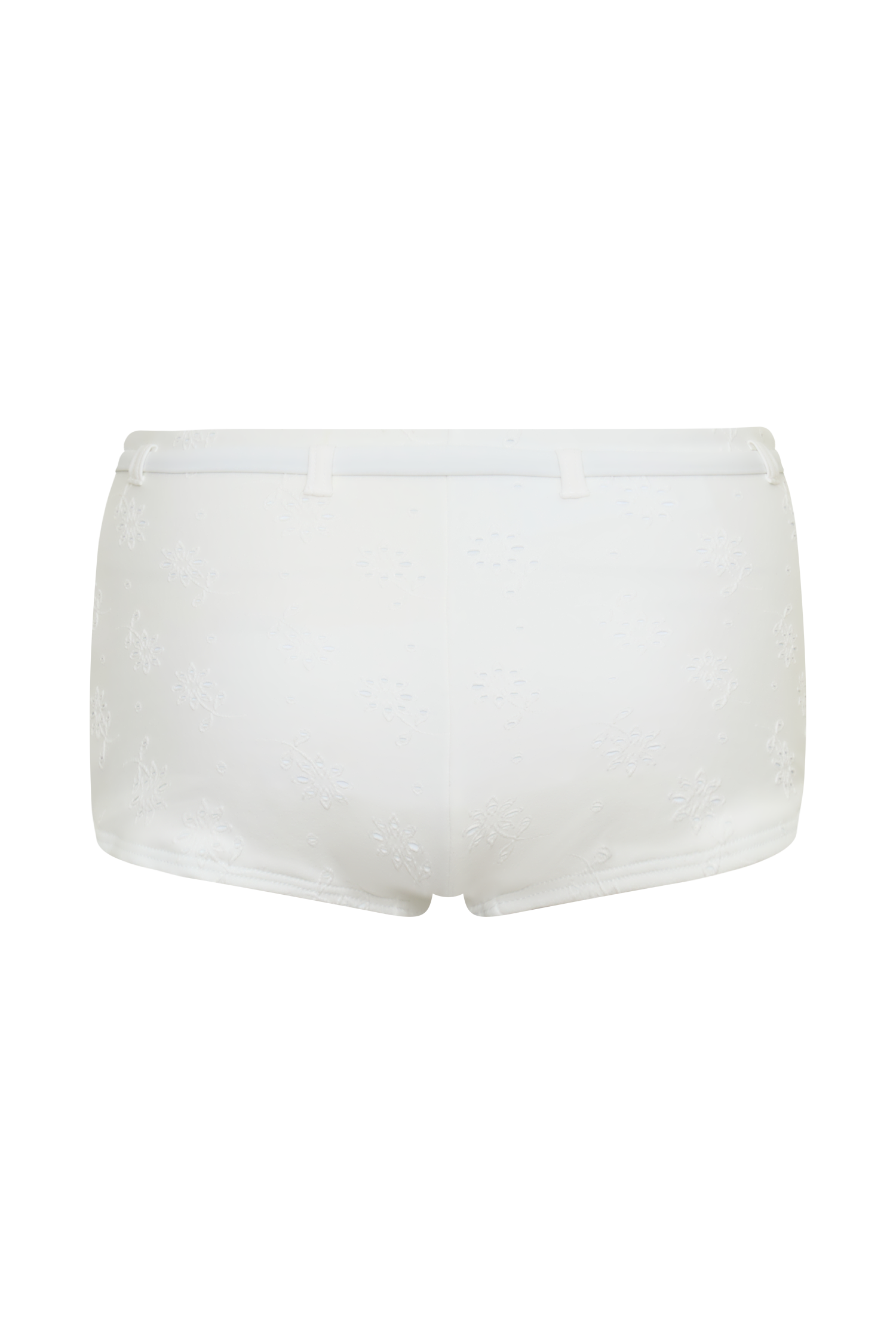 Frost Mini Bikini Shorts - White Textured Fabric