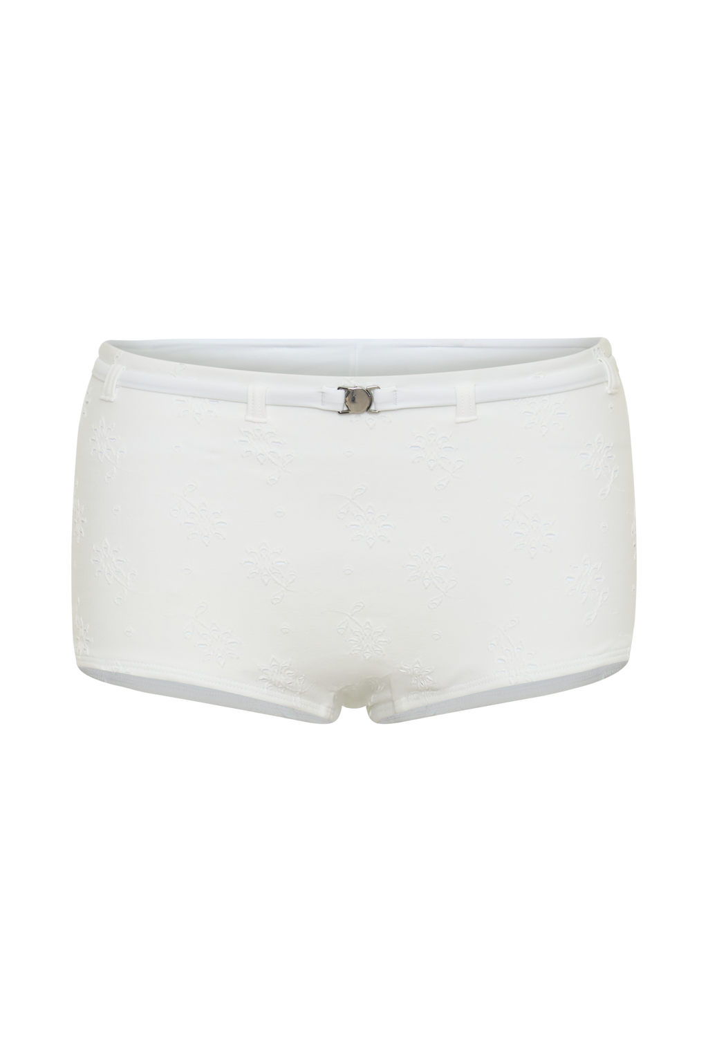 Frost Mini Bikini Shorts - White Textured Fabric