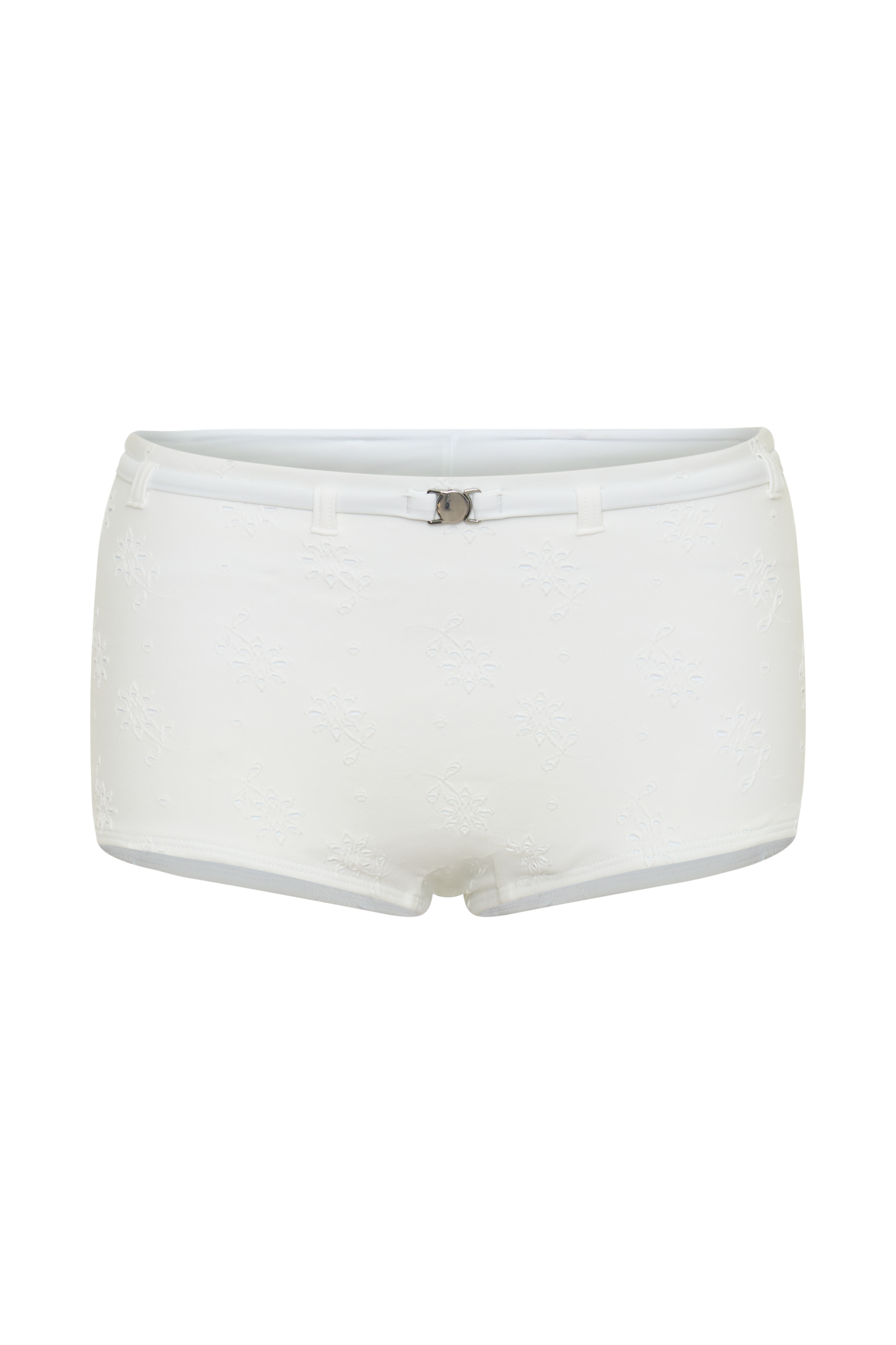 Frost Mini Bikini Shorts - White Textured Fabric