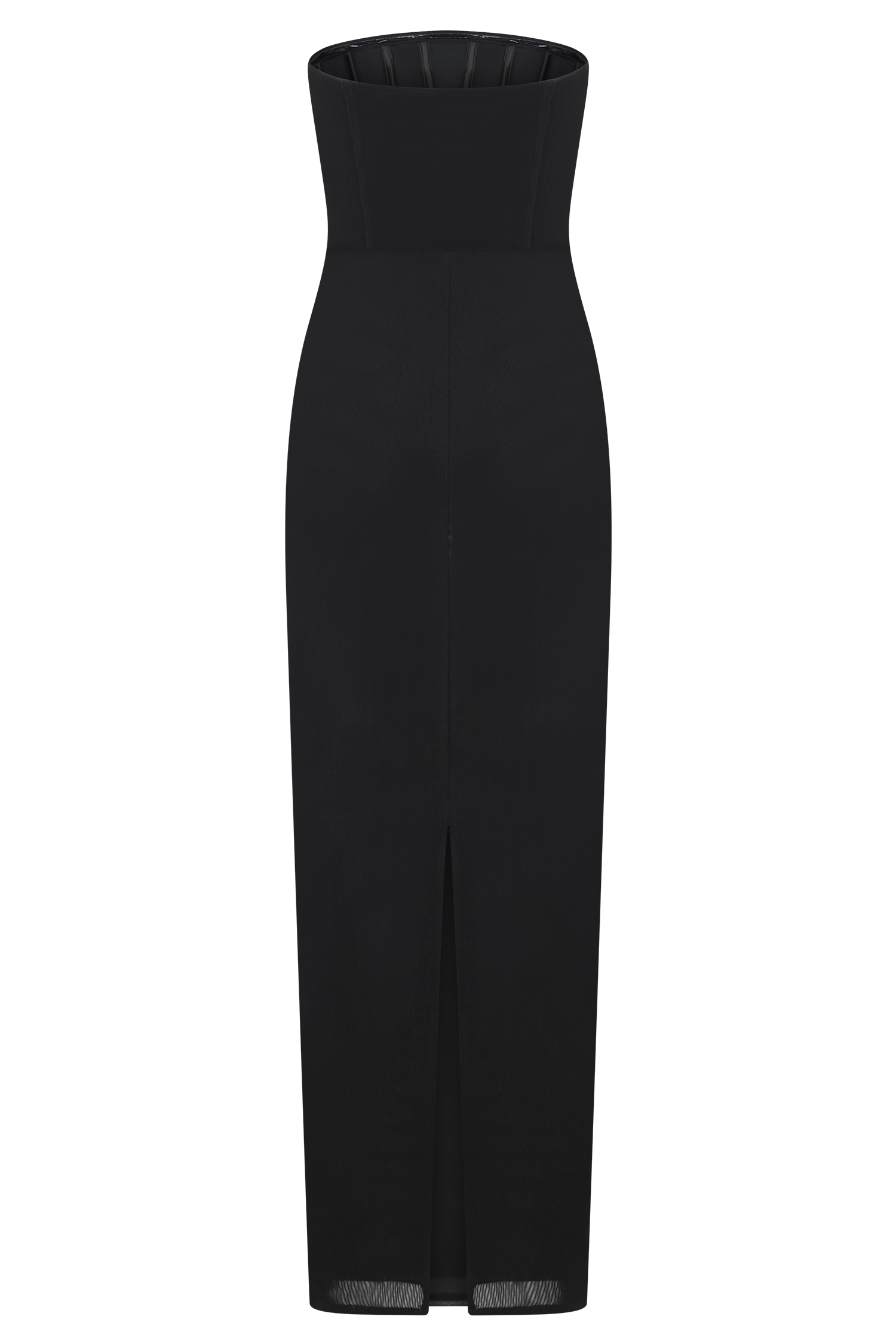 Gemma Strapless Mesh Maxi Dress - Black