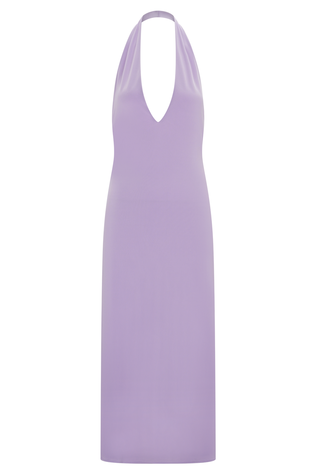 Genie Slinky Halter Midi Dress - Lilac