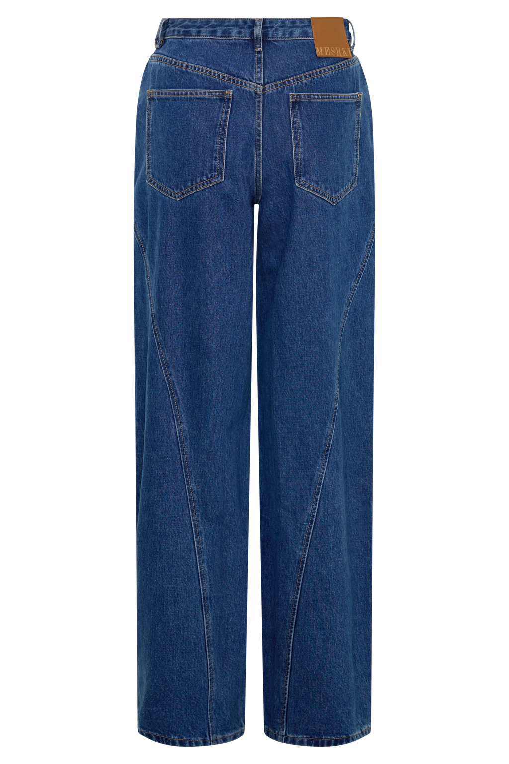 Georgette Mid Rise Paneled Denim Jeans - Dark Blue