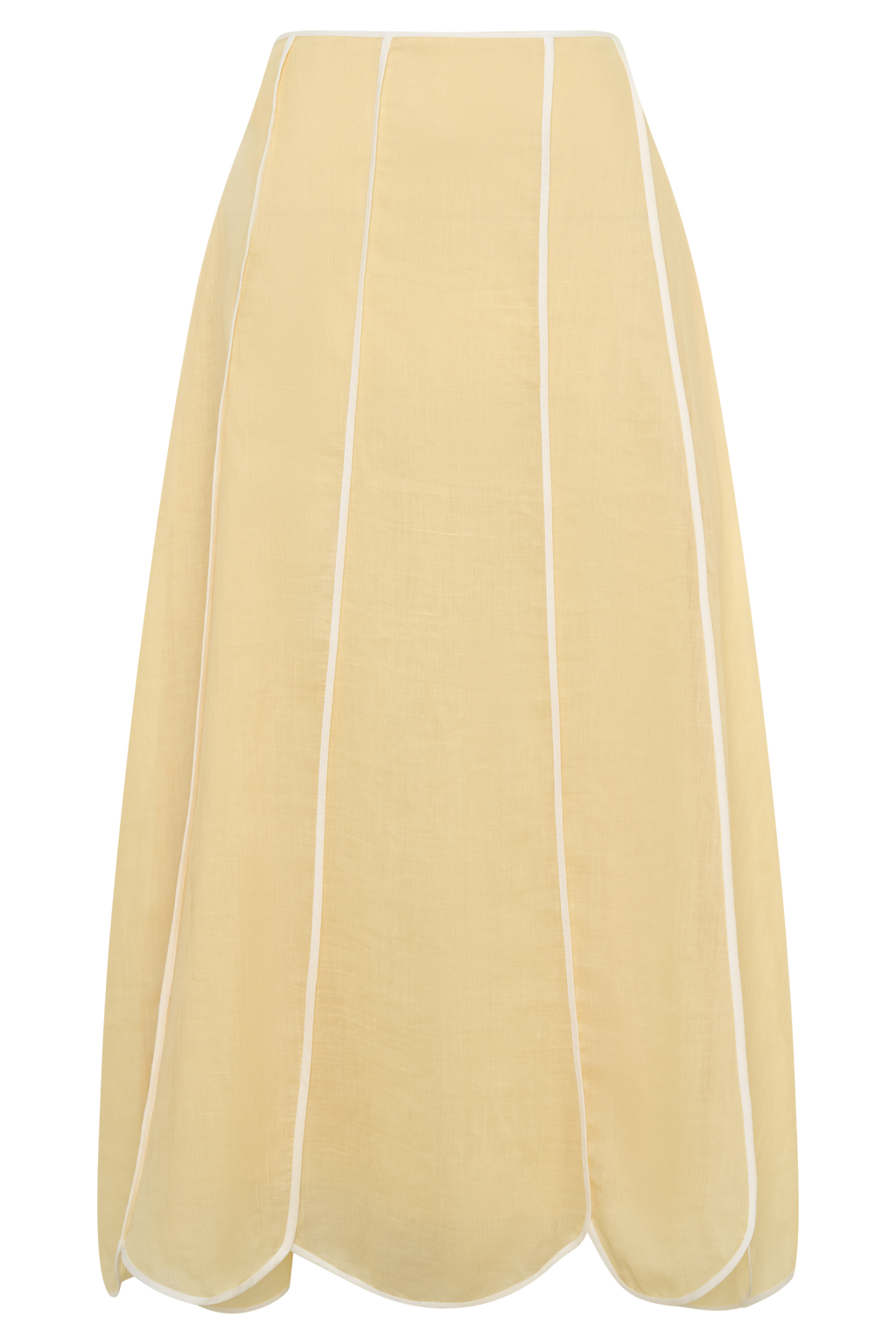 Georgia Panelled Midi Skirt - Butter