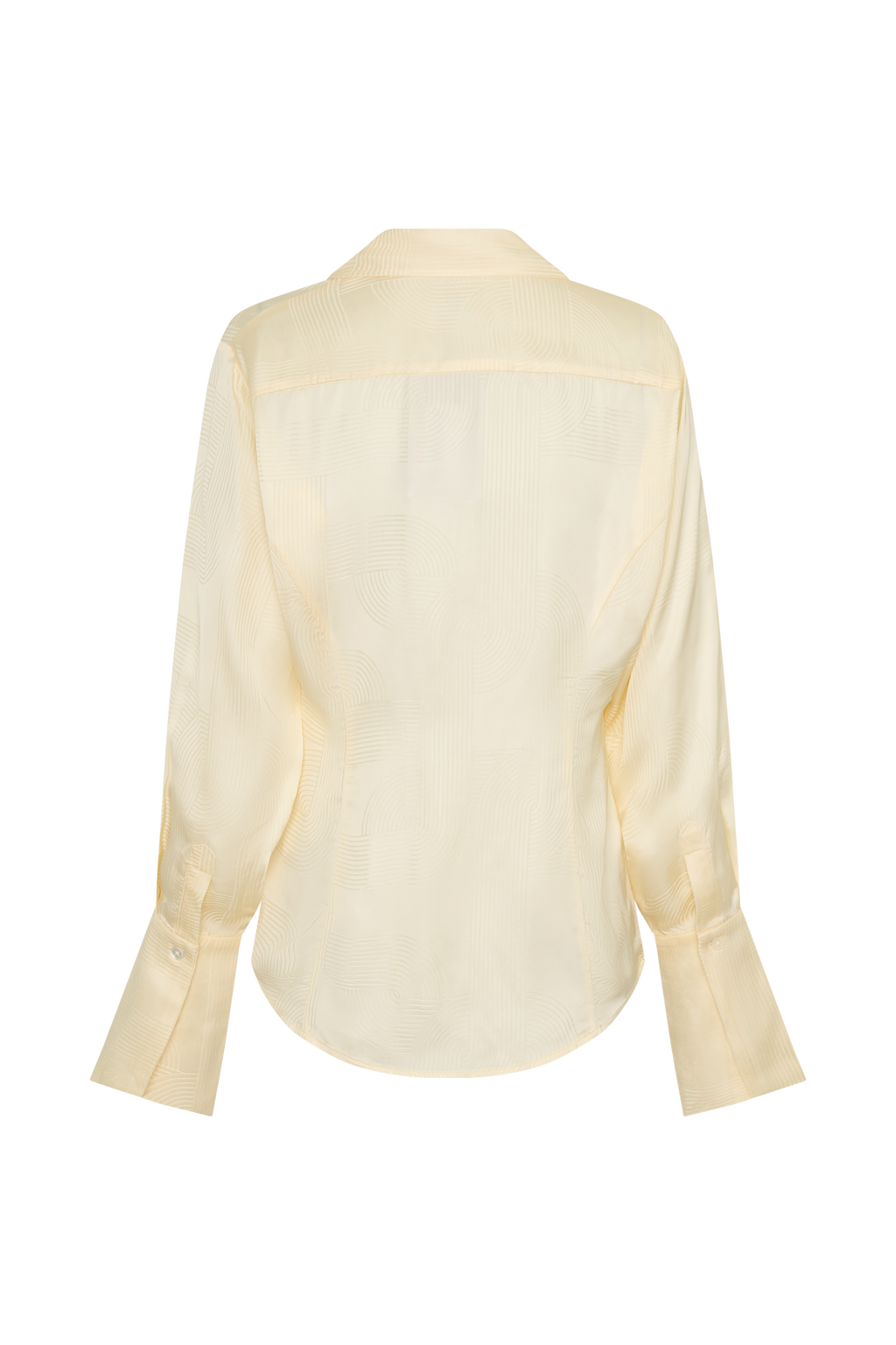Gia Long Sleeve Satin Shirt - Buttermilk