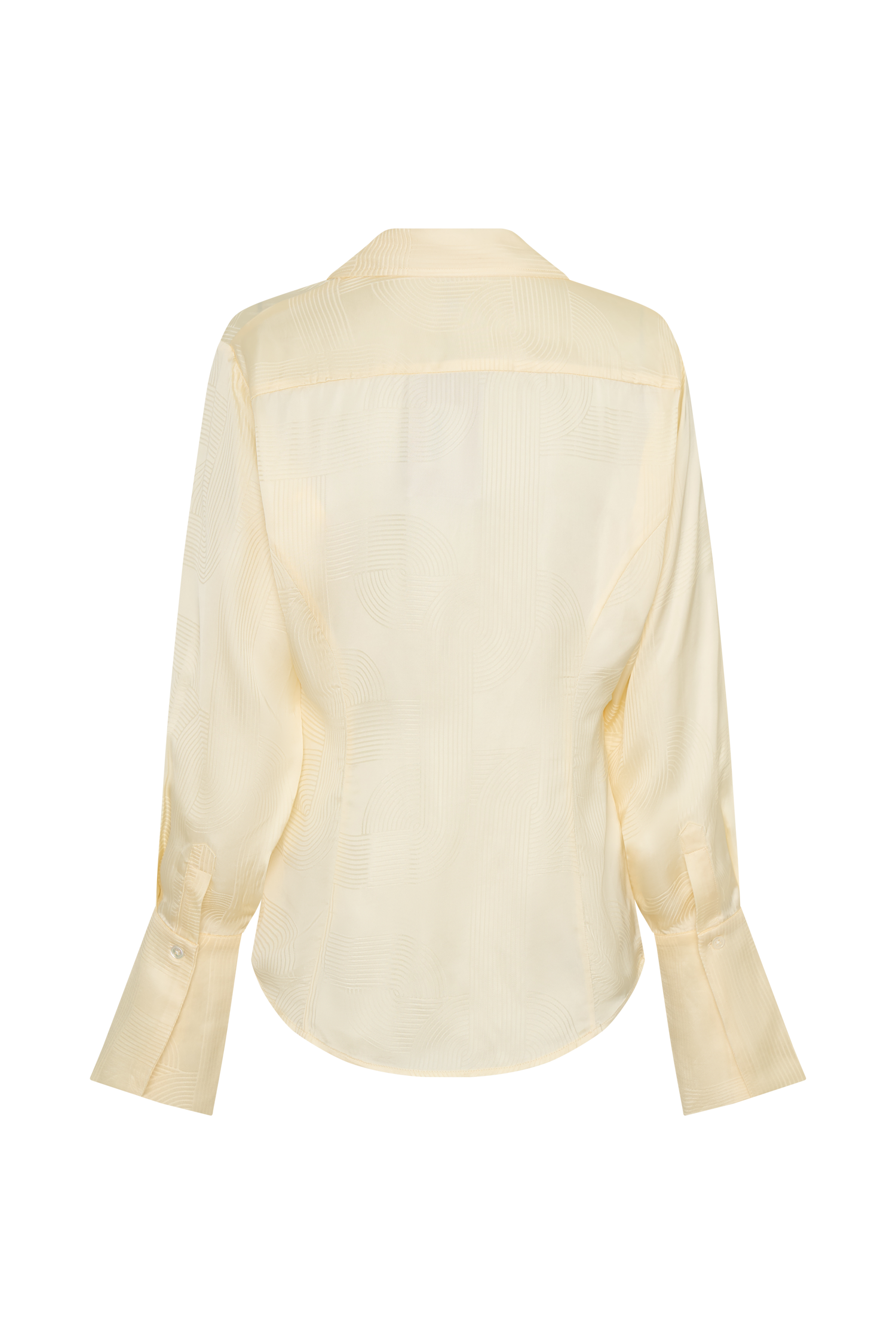 Gia Long Sleeve Satin Shirt - Buttermilk