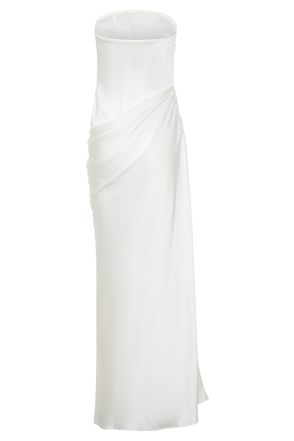 Grace Strapless Draped Waist Maxi Dress - Ivory