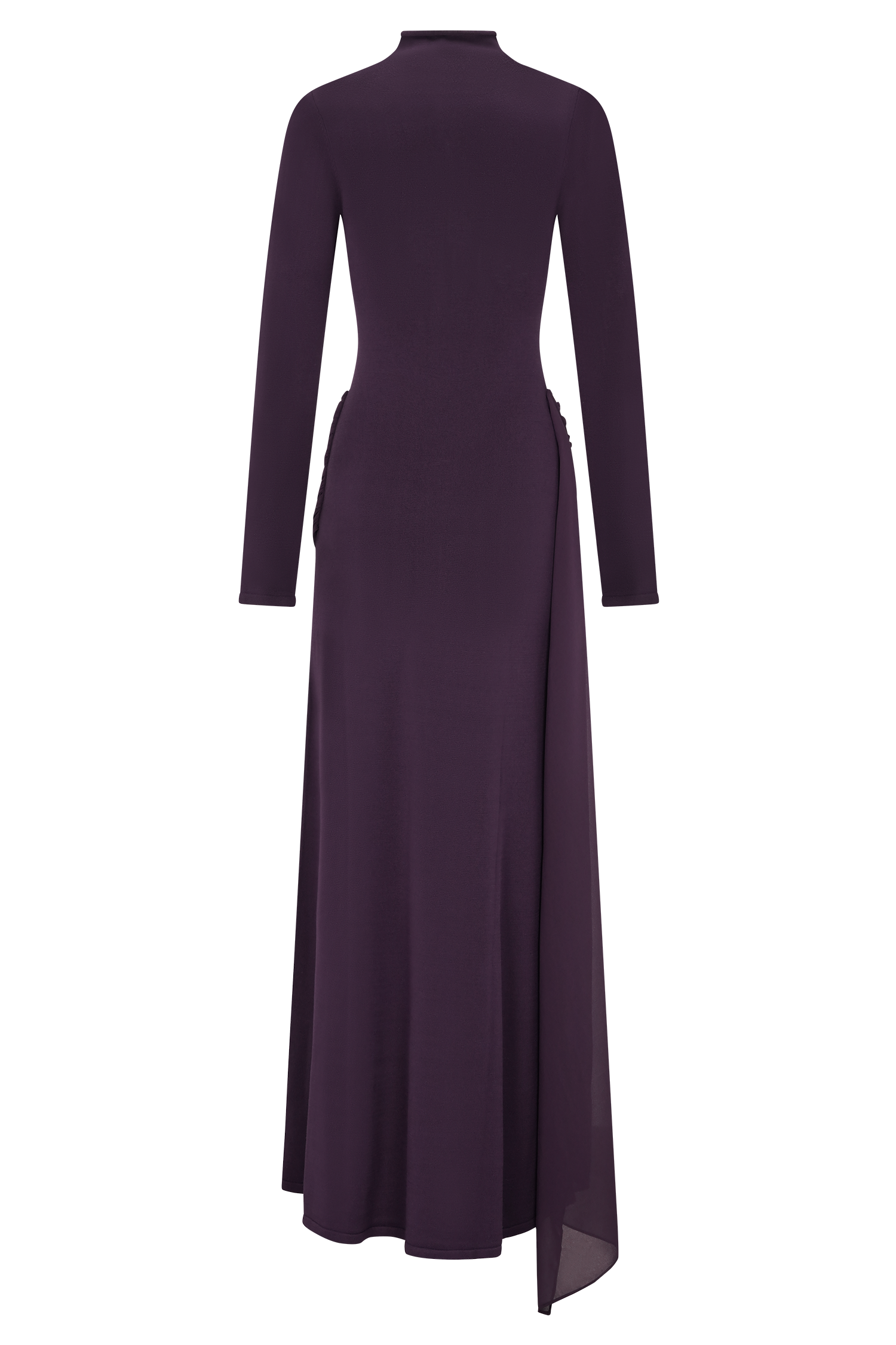 Grayson Knit Chiffon Maxi Dress - Plum