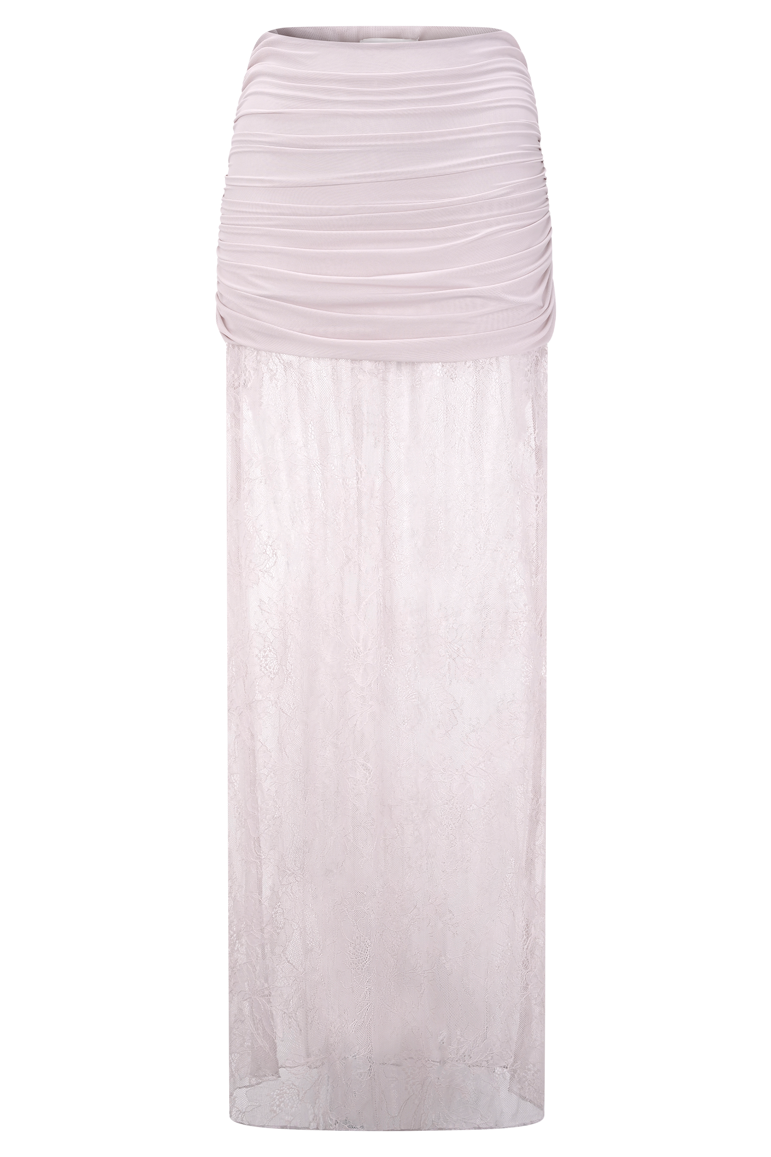 Guinevere Lace And Mesh Maxi Skirt - Lilac