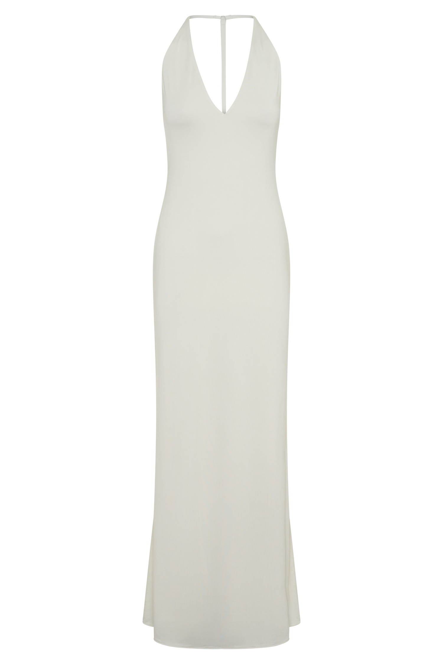 Hana Slinky Plunge Maxi Dress - Ivory