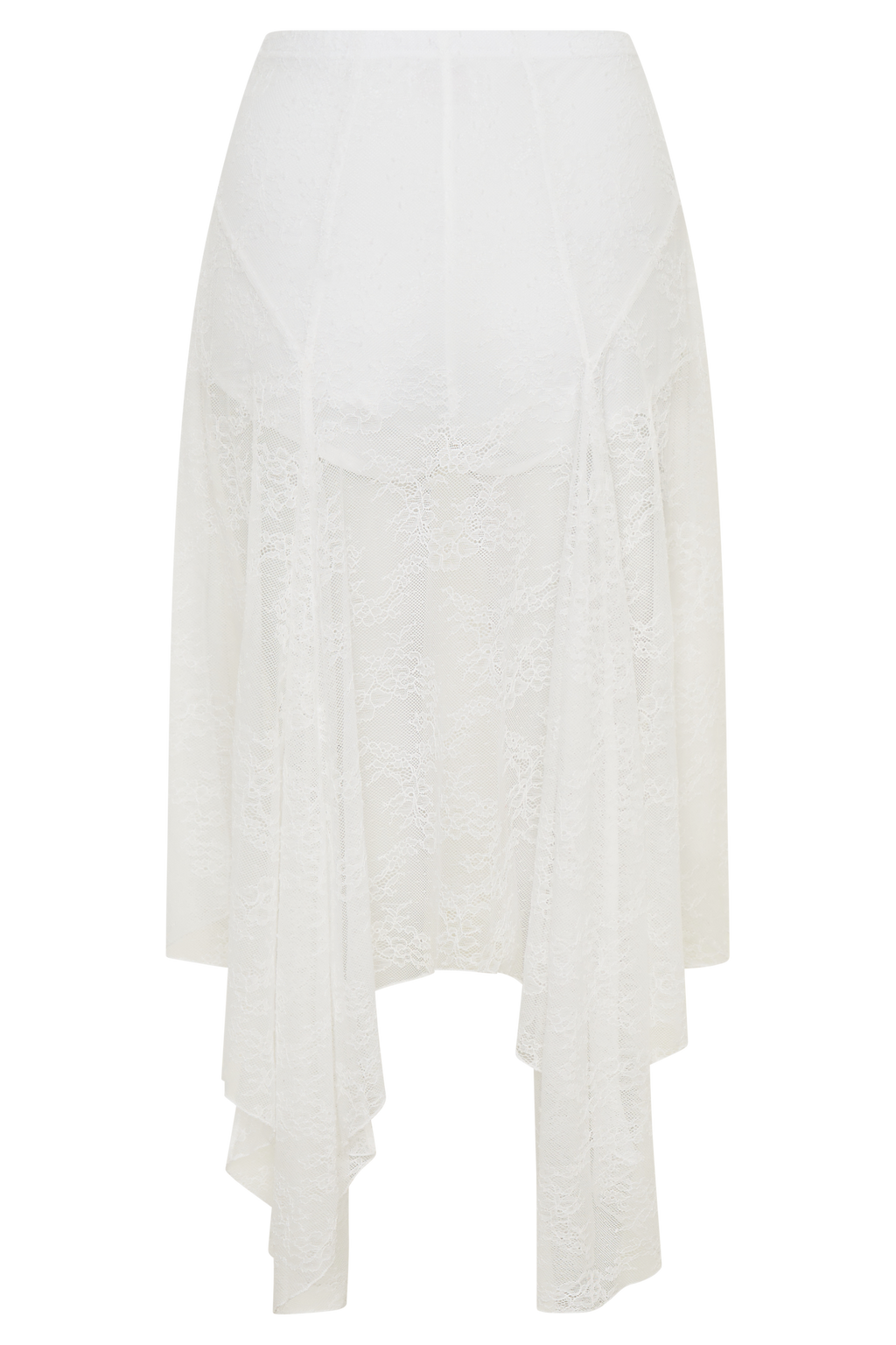 Haime Lace Hankie Midi Skirt - Ivory