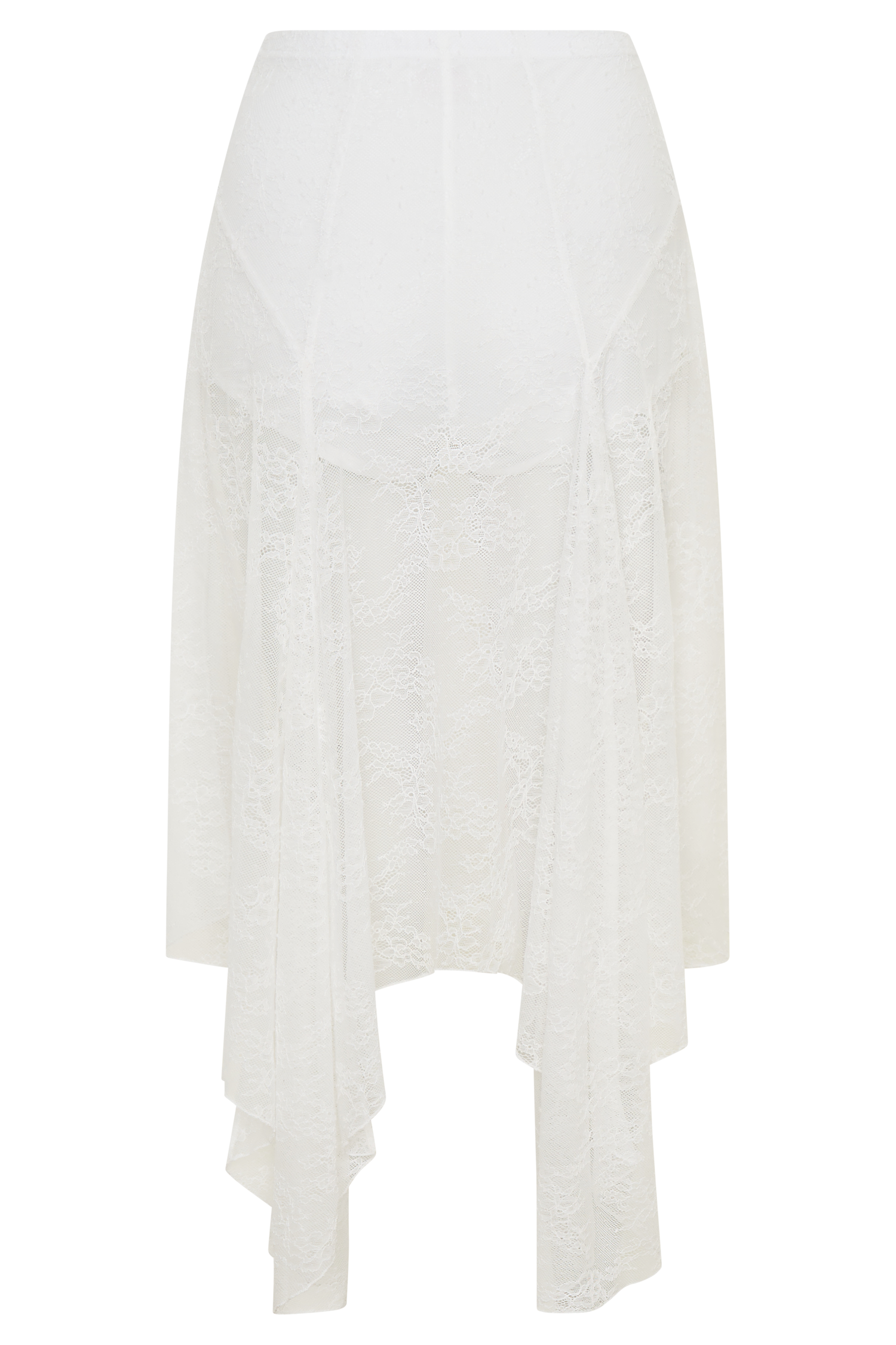 Haime Lace Hankie Midi Skirt - Ivory