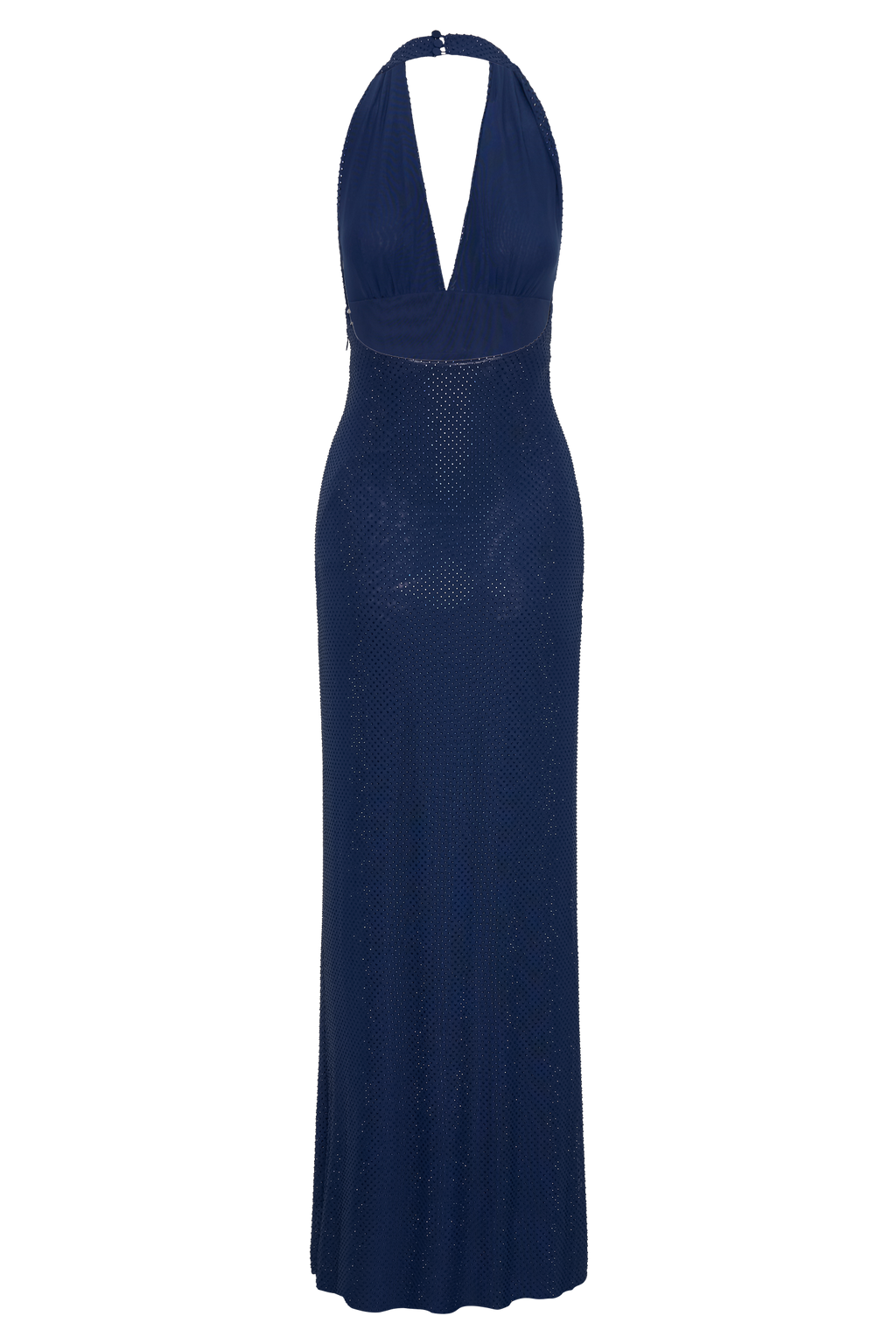 Harriet Halter Neck Diamante Maxi Dress - Navy