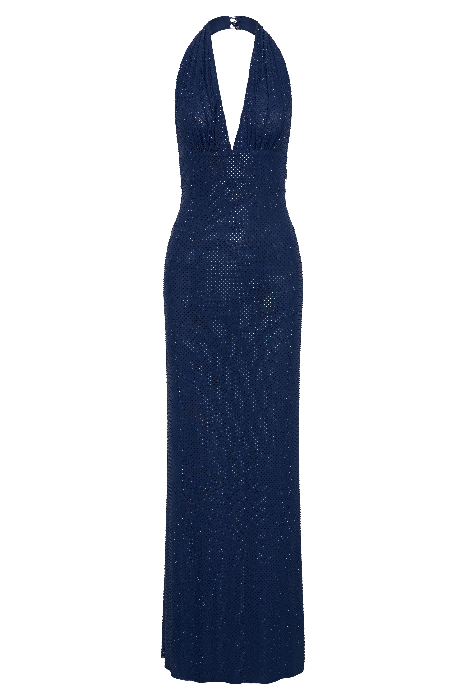 Harriet Halter Neck Diamante Maxi Dress - Navy