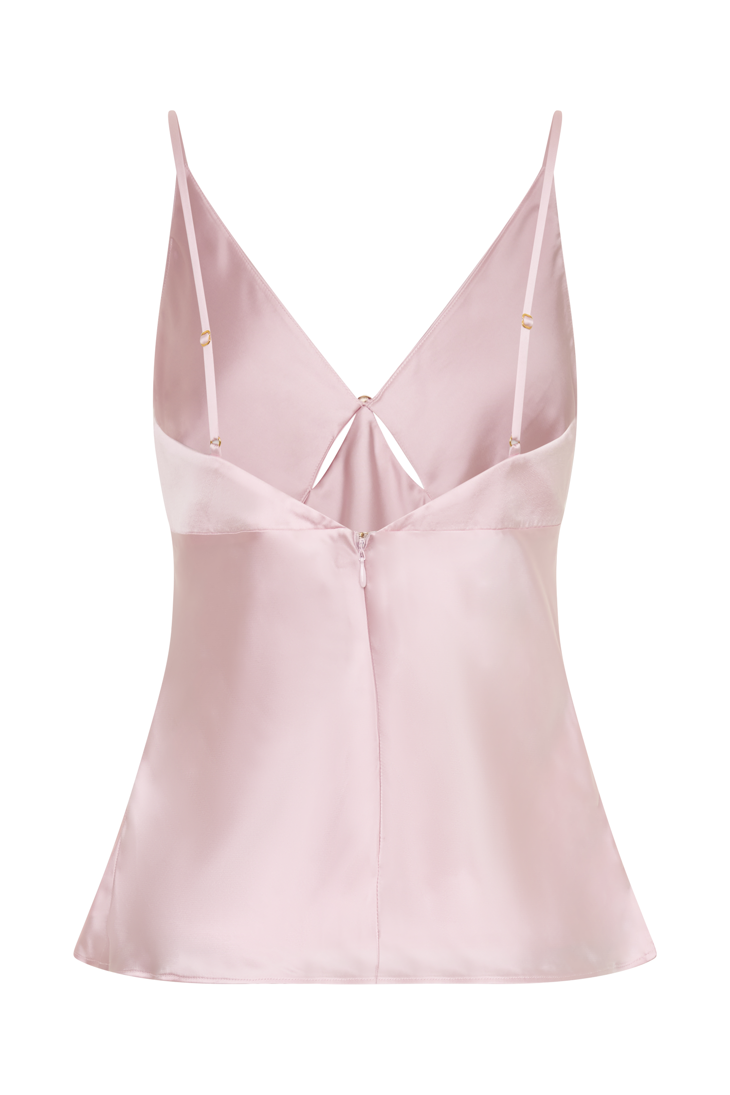 Hattie Satin Sleeveless Top - Pale Pink