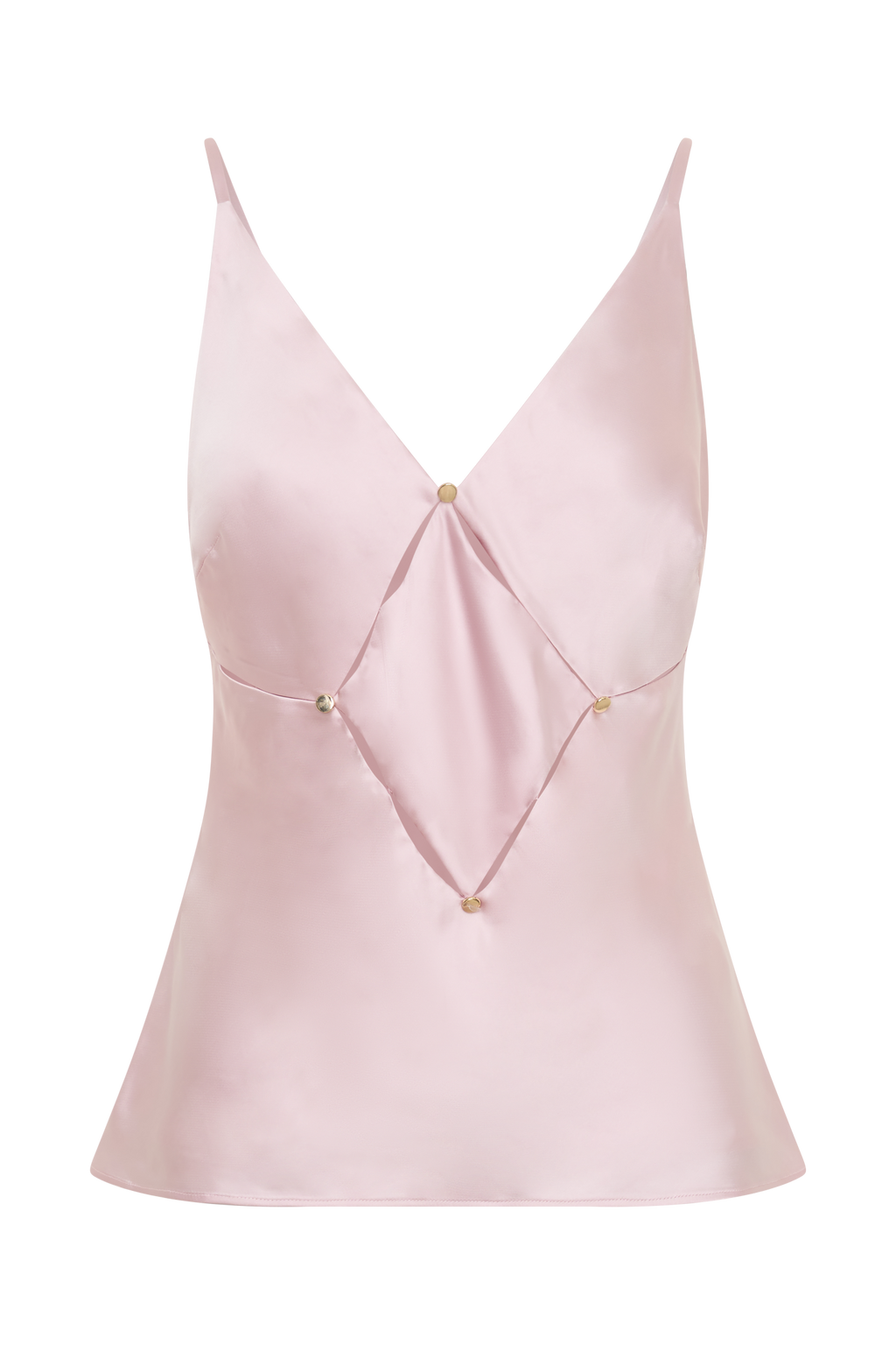 Hattie Satin Sleeveless Top - Pale Pink