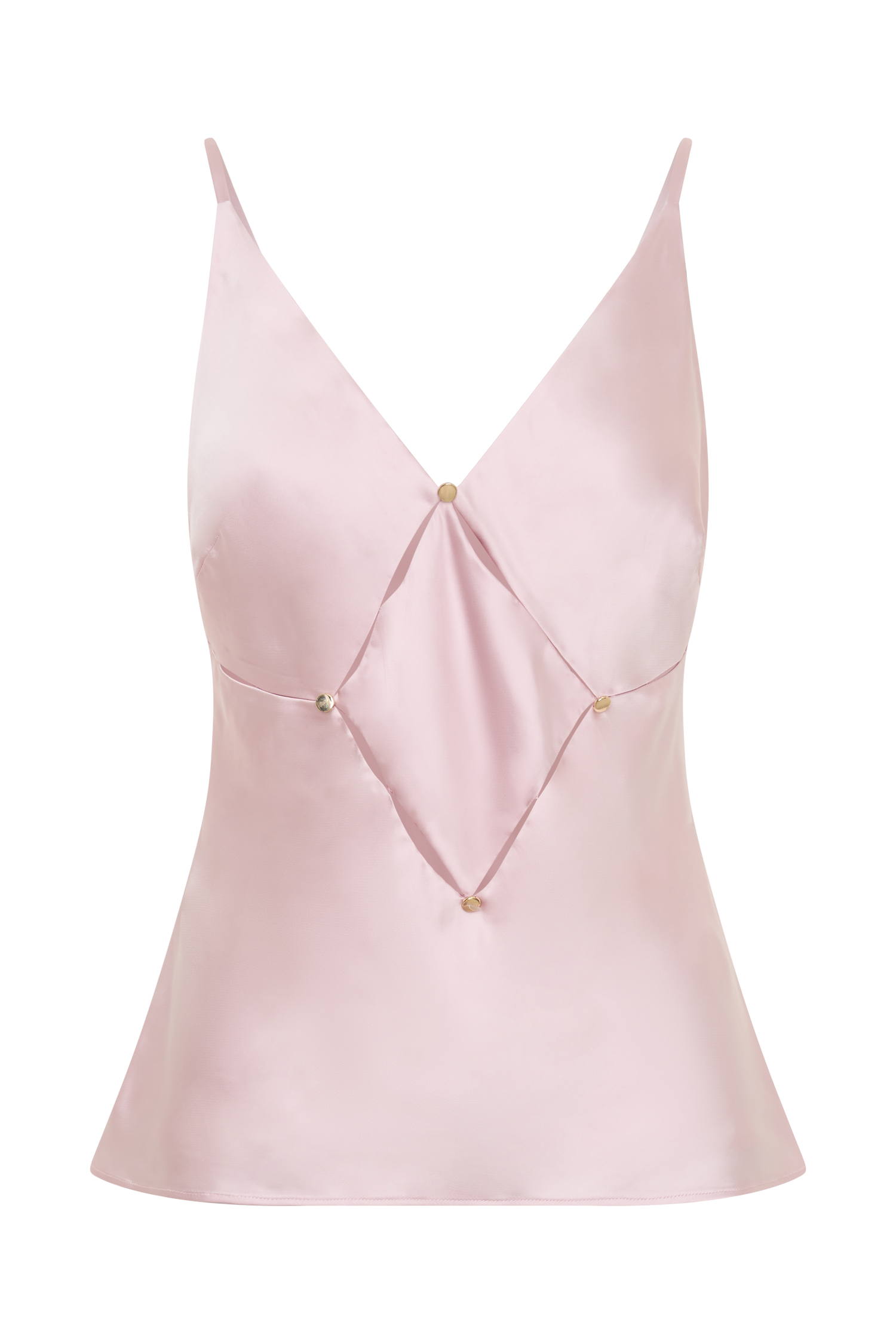Hattie Satin Sleeveless Top - Pale Pink