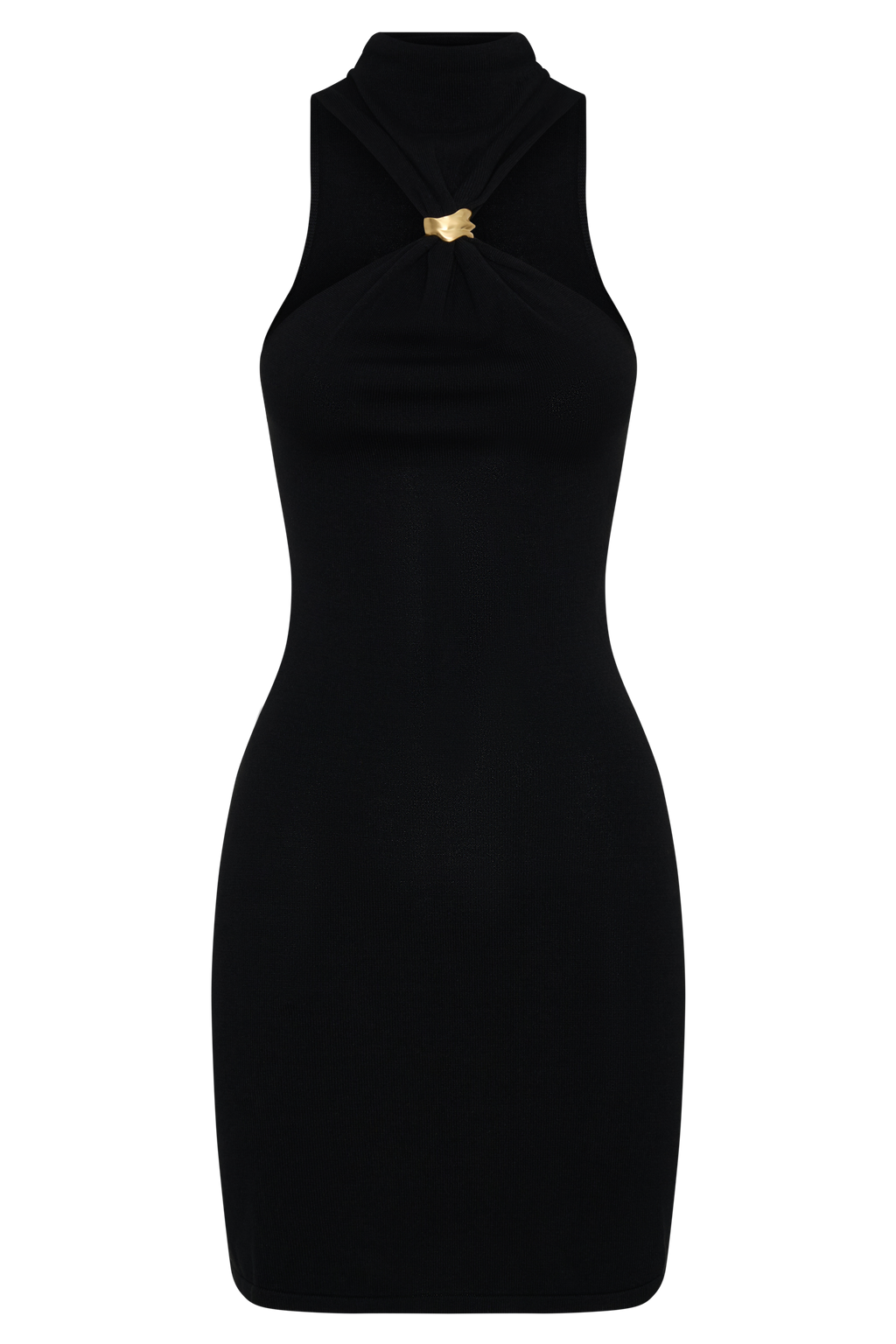 Hector Halter Neck Knit Mini Dress - Black