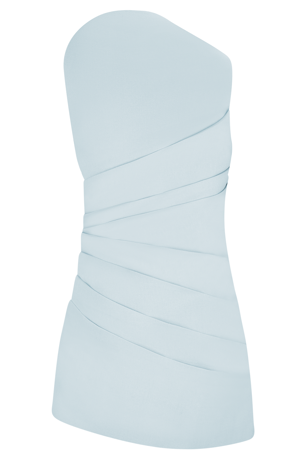 Helena One Shoulder Linen Mini Dress - Powder Blue